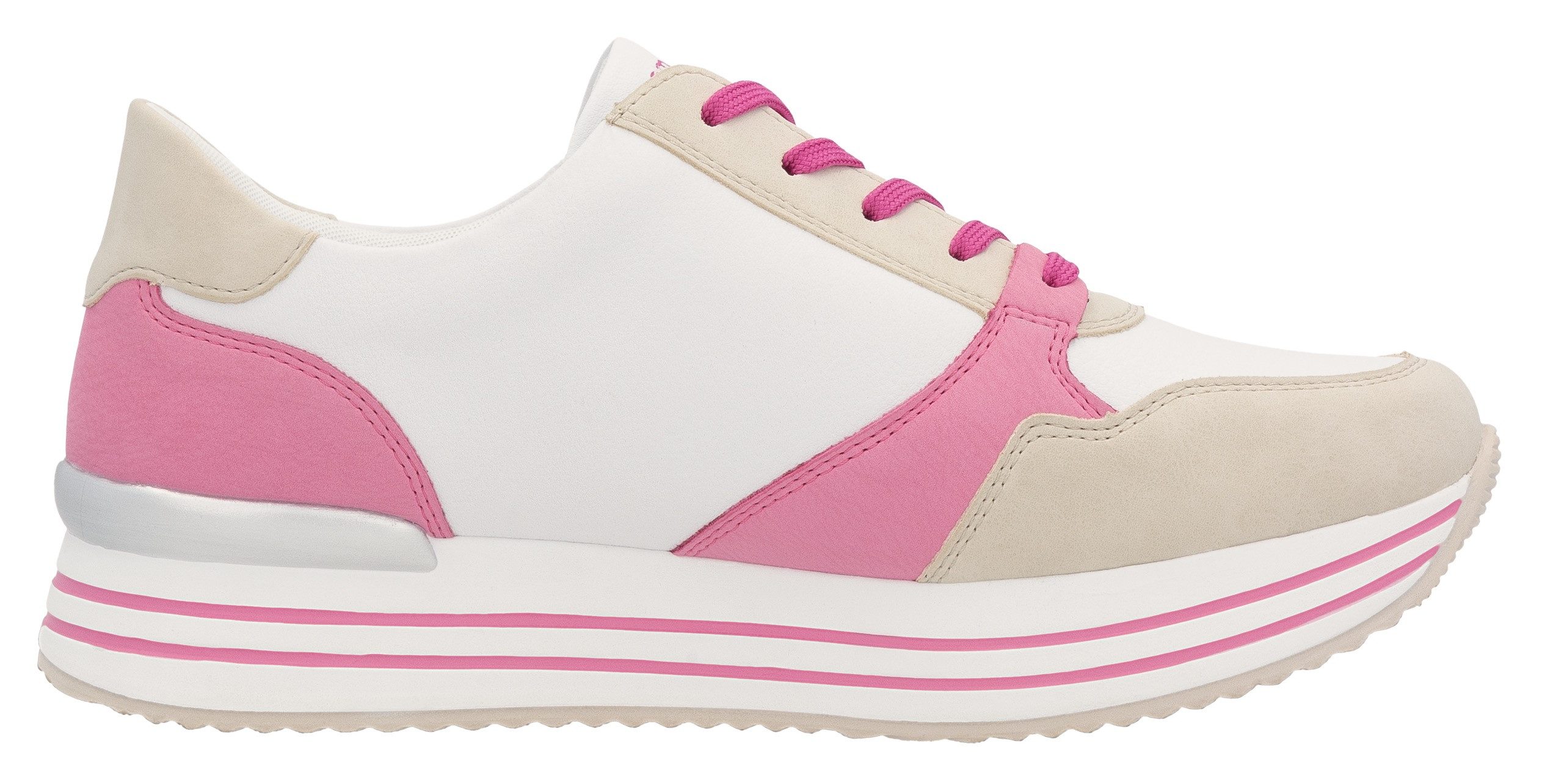 Remonte Plateausneakers vrijetijdsschoen, lage schoen, veterschoen met losse zachte inlegzool