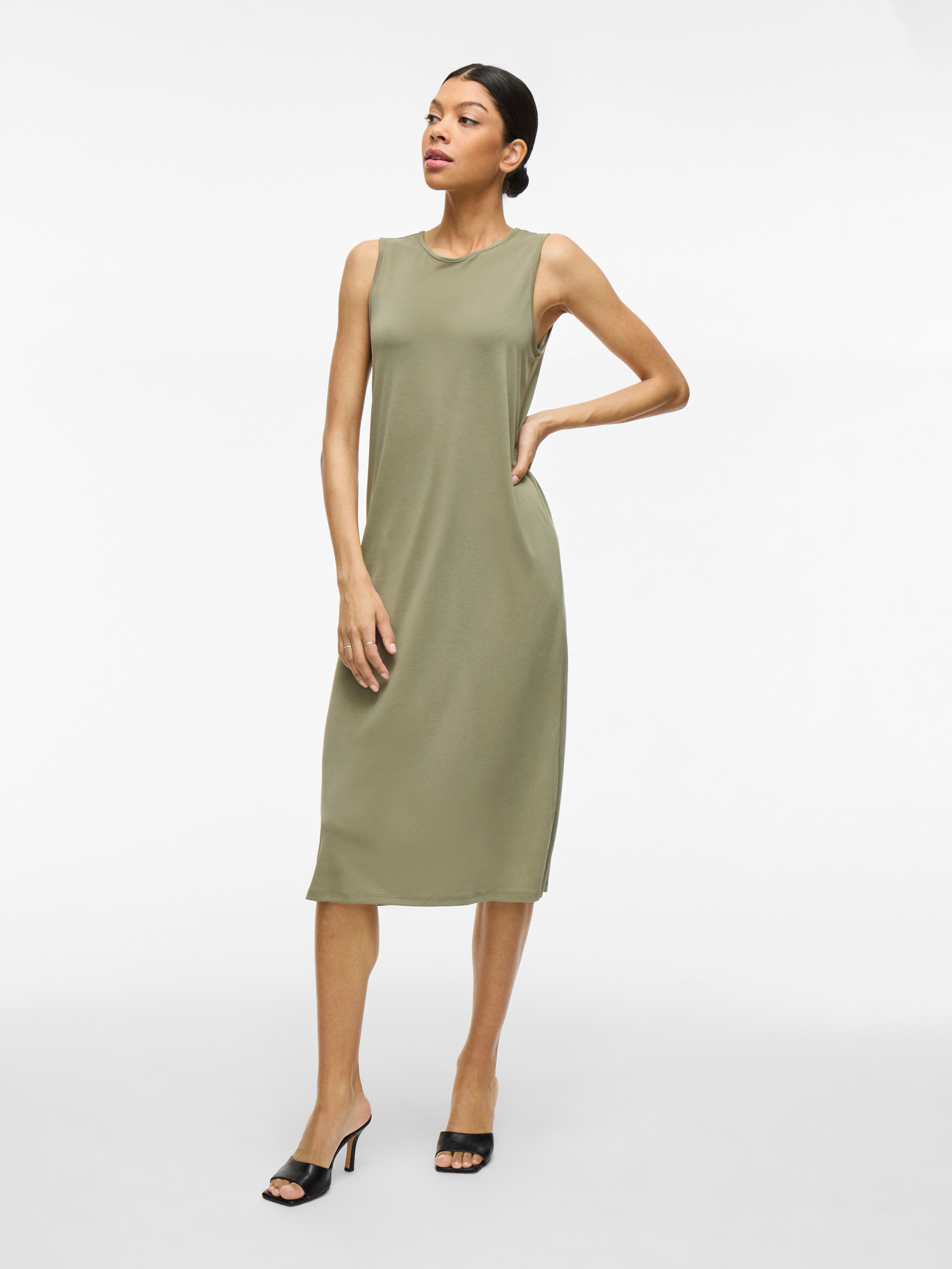 Vila Zomerjurk VIMODALA O-NECK S/L DRESS - NOOS