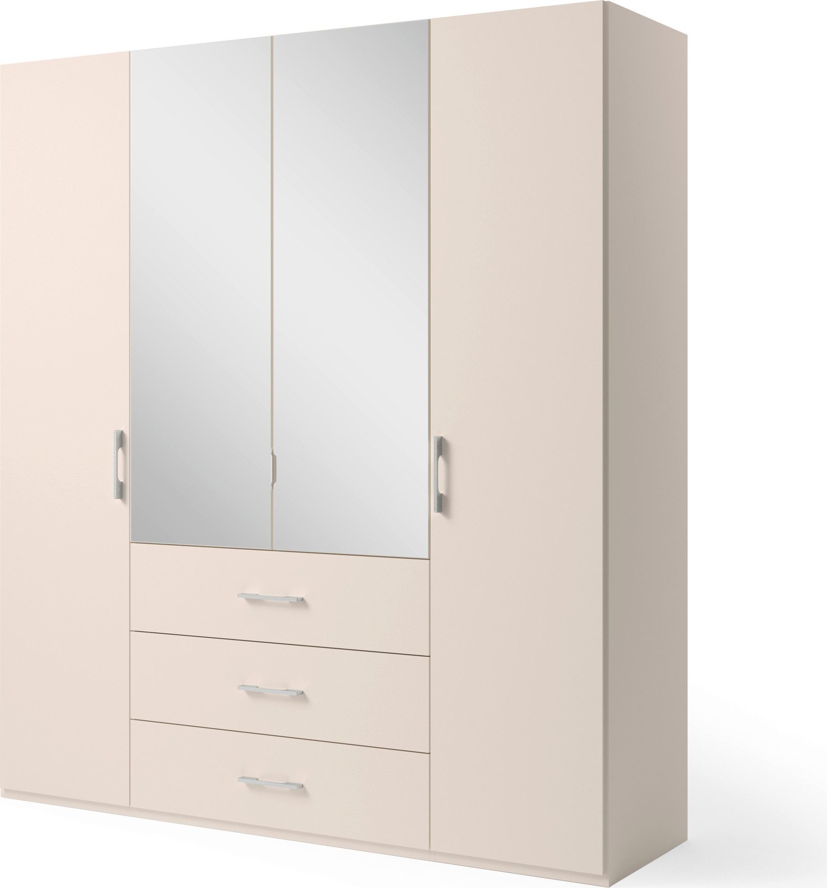 set one by Musterring Draaideurkast Henderson met spiegel en 3 laden, inclusief planken en garderobestangen kledingkasten maat 201 cm x 223 cm x 60