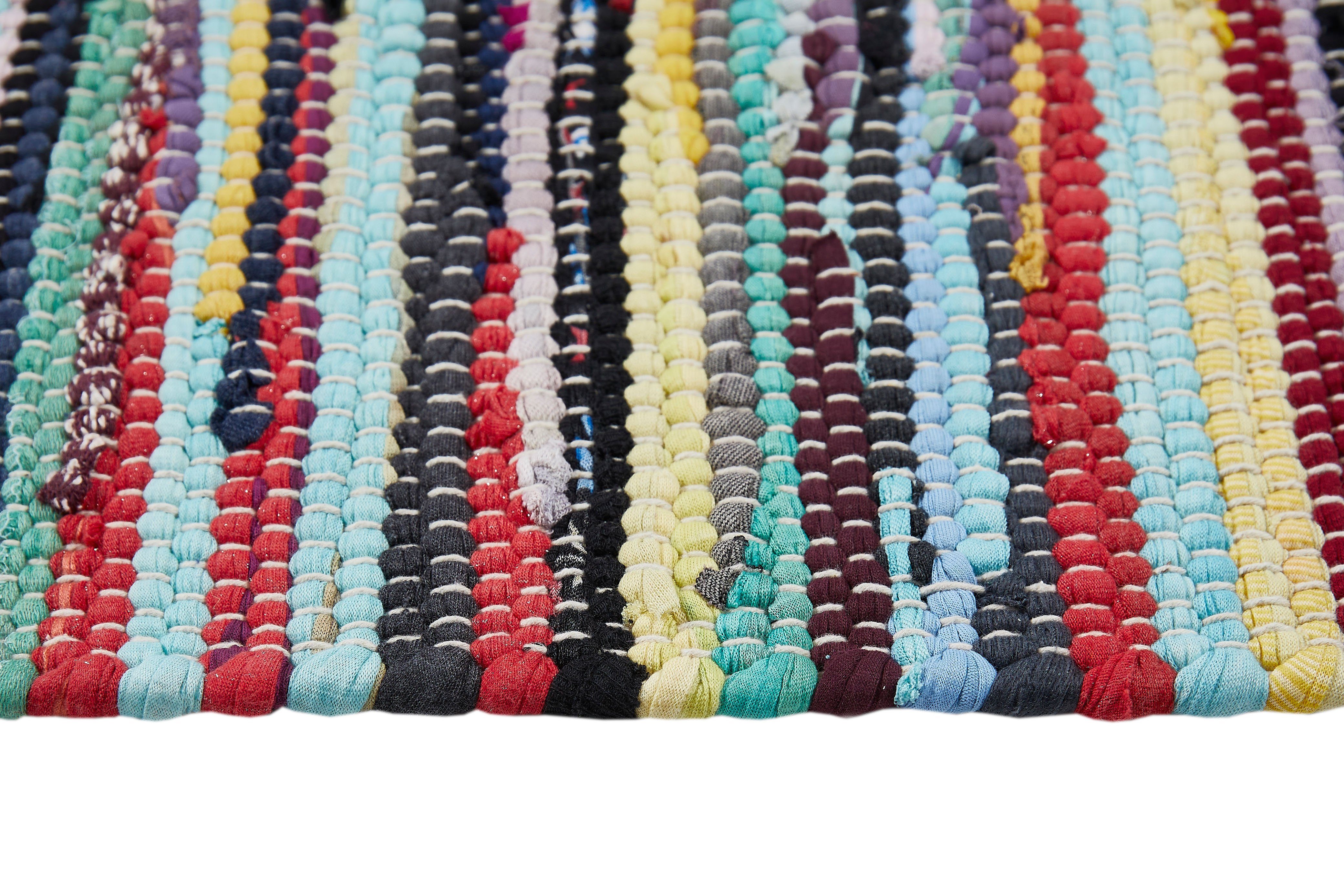 Andiamo Vloerkleed Multicolour Platweefsel, vlekjes, puur katoen, met de hand geweven, met franje