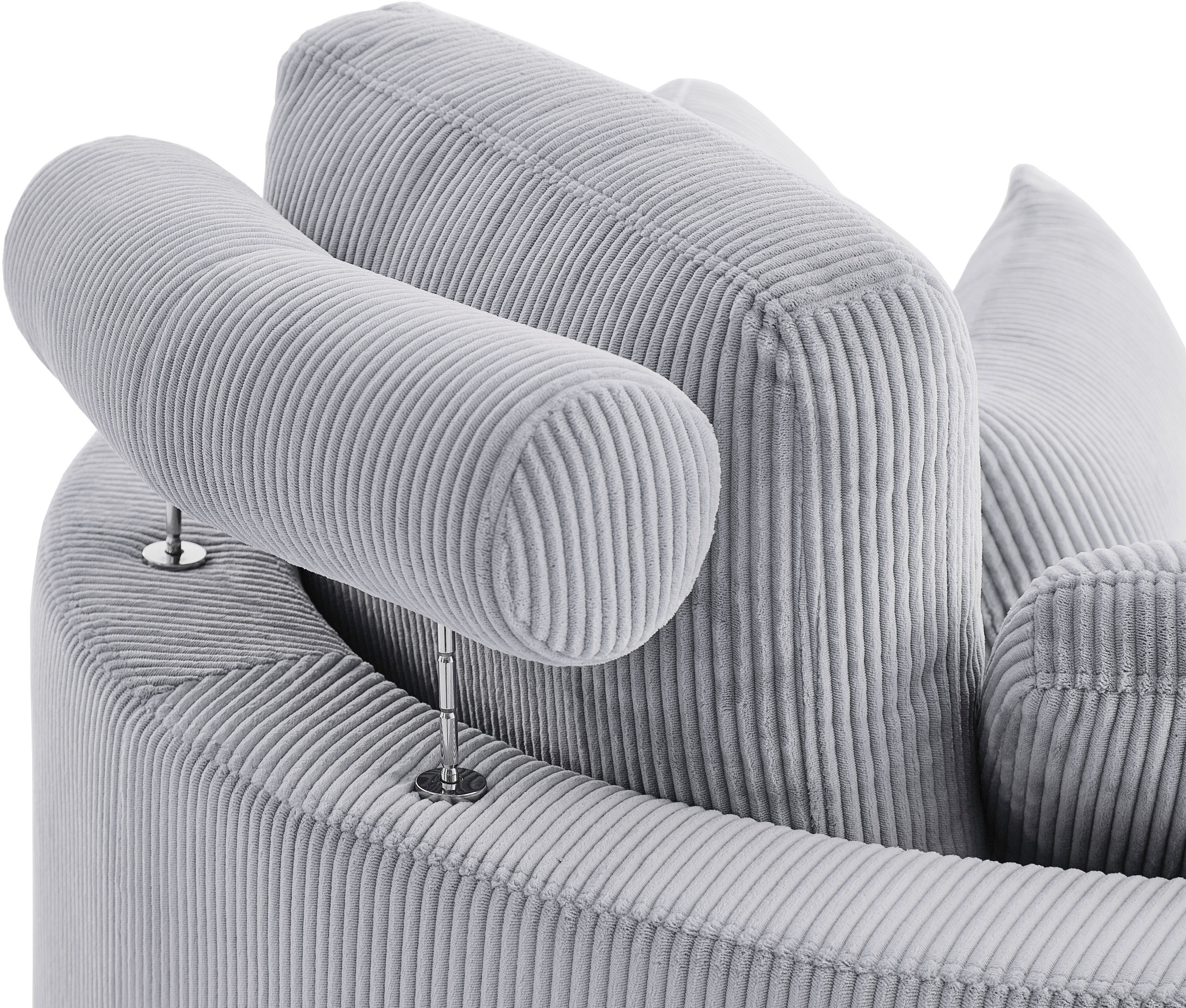 ATLANTIC home collection Loveseat Ravi XXL-stoel, inclusief opberghocker, rugkussen & drie sierkussens