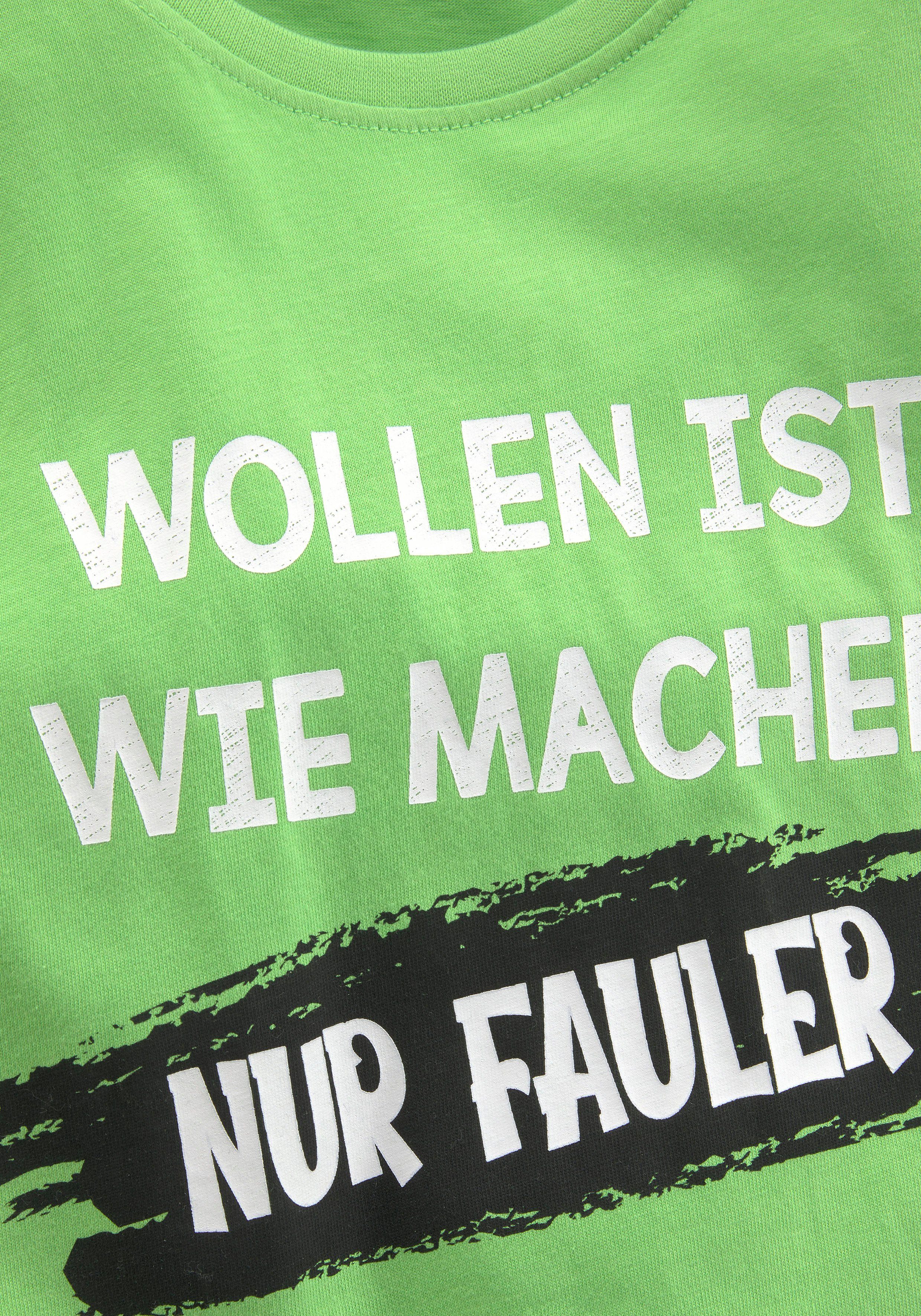 KIDSWORLD T-shirt WOLLEN IST WIE MACHEN.... Korte mouwen, basic pasvorm, bedrukt, ronde hals