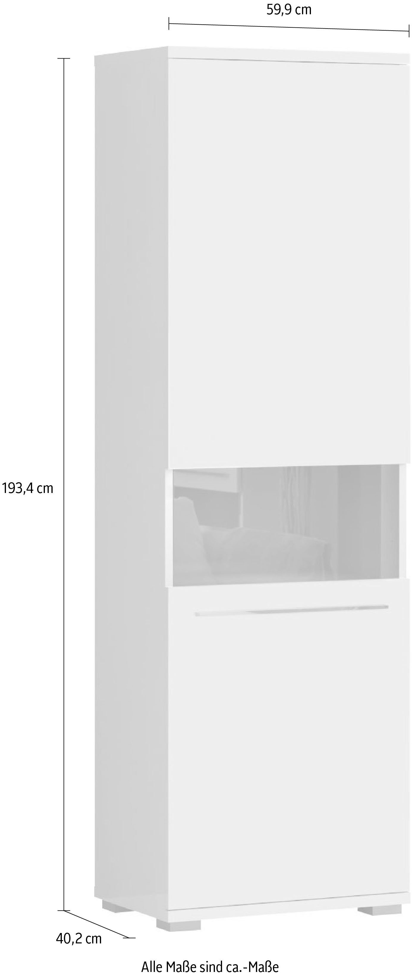 Places of Style Vitrinekast Piano UV-gecoat, soft close-functie