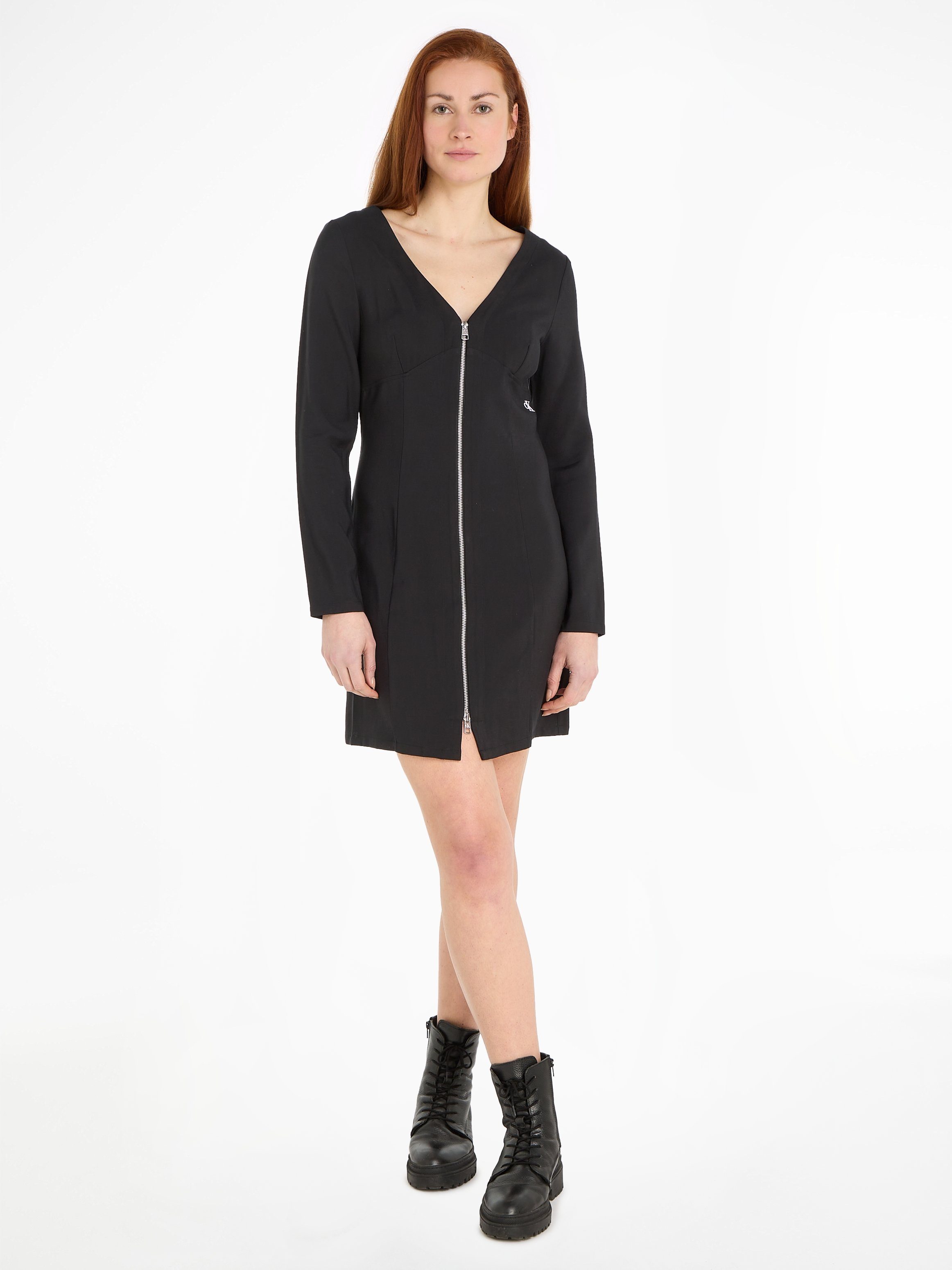 Calvin Klein Blousejurk LONG SLEEVE ZIPPED MINI DRESS