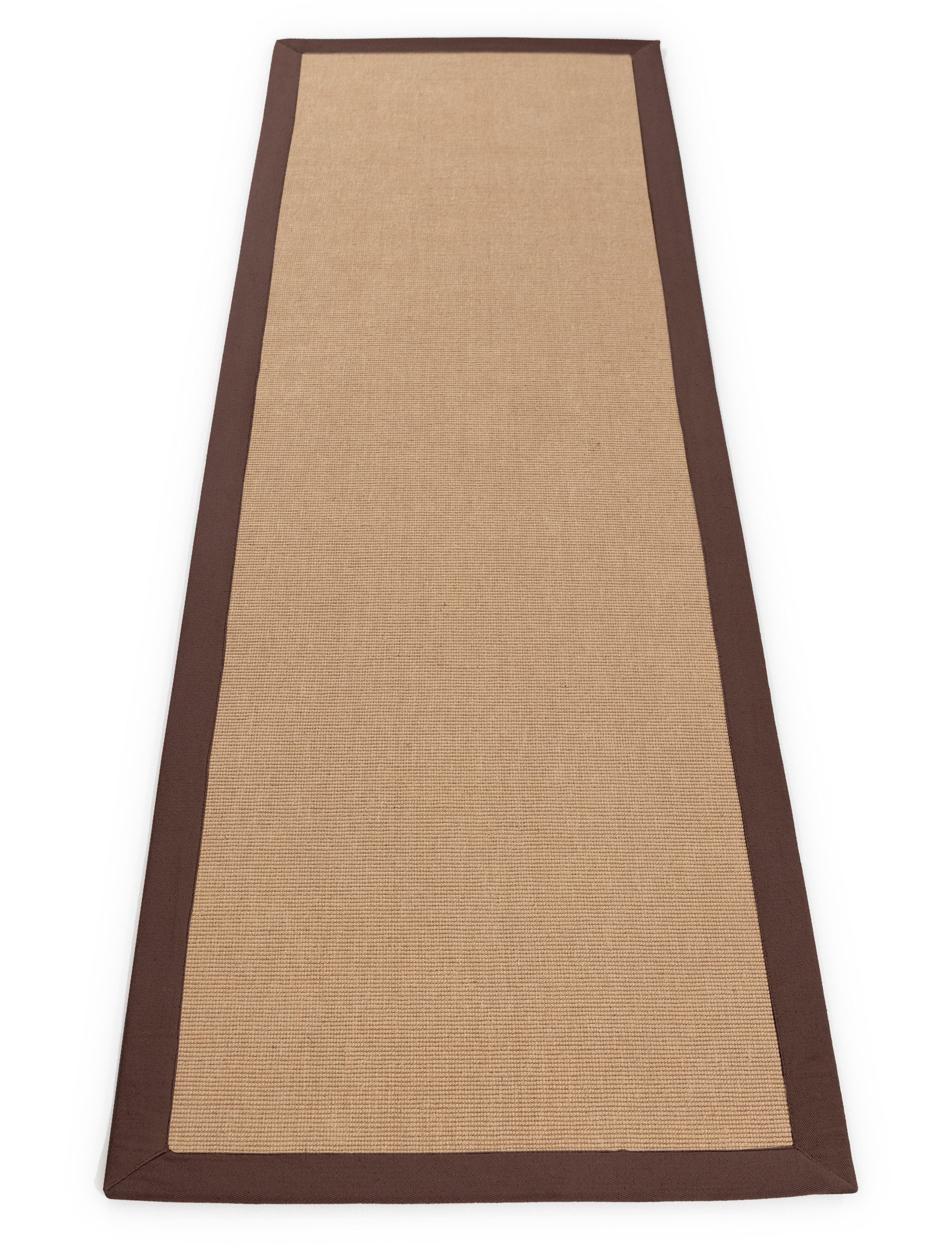 carpetfine Loper Sisal met gekleurd randdessin, antislip achterzijde