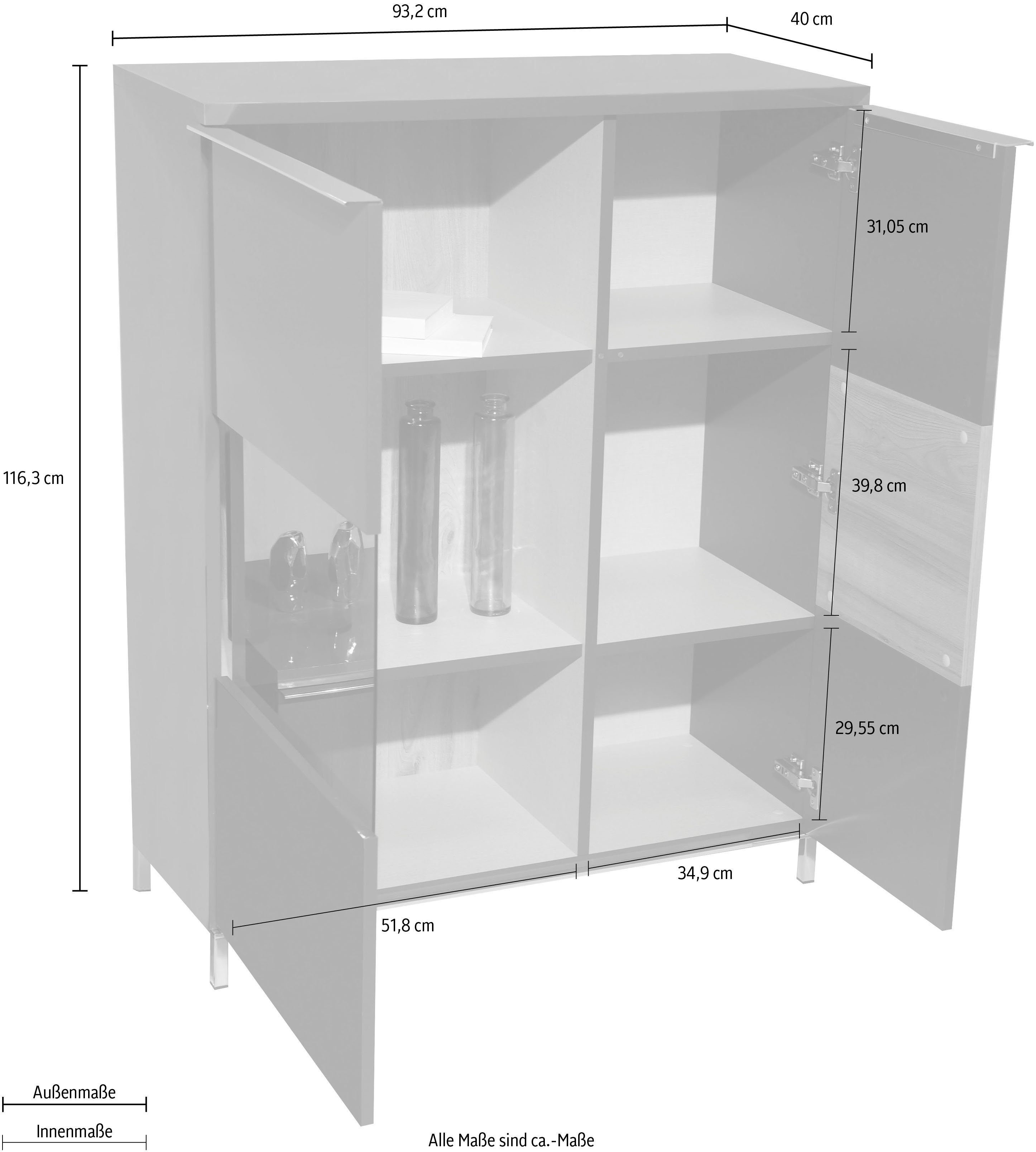 Places of Style Vitrinekast Onyx met soft close functie