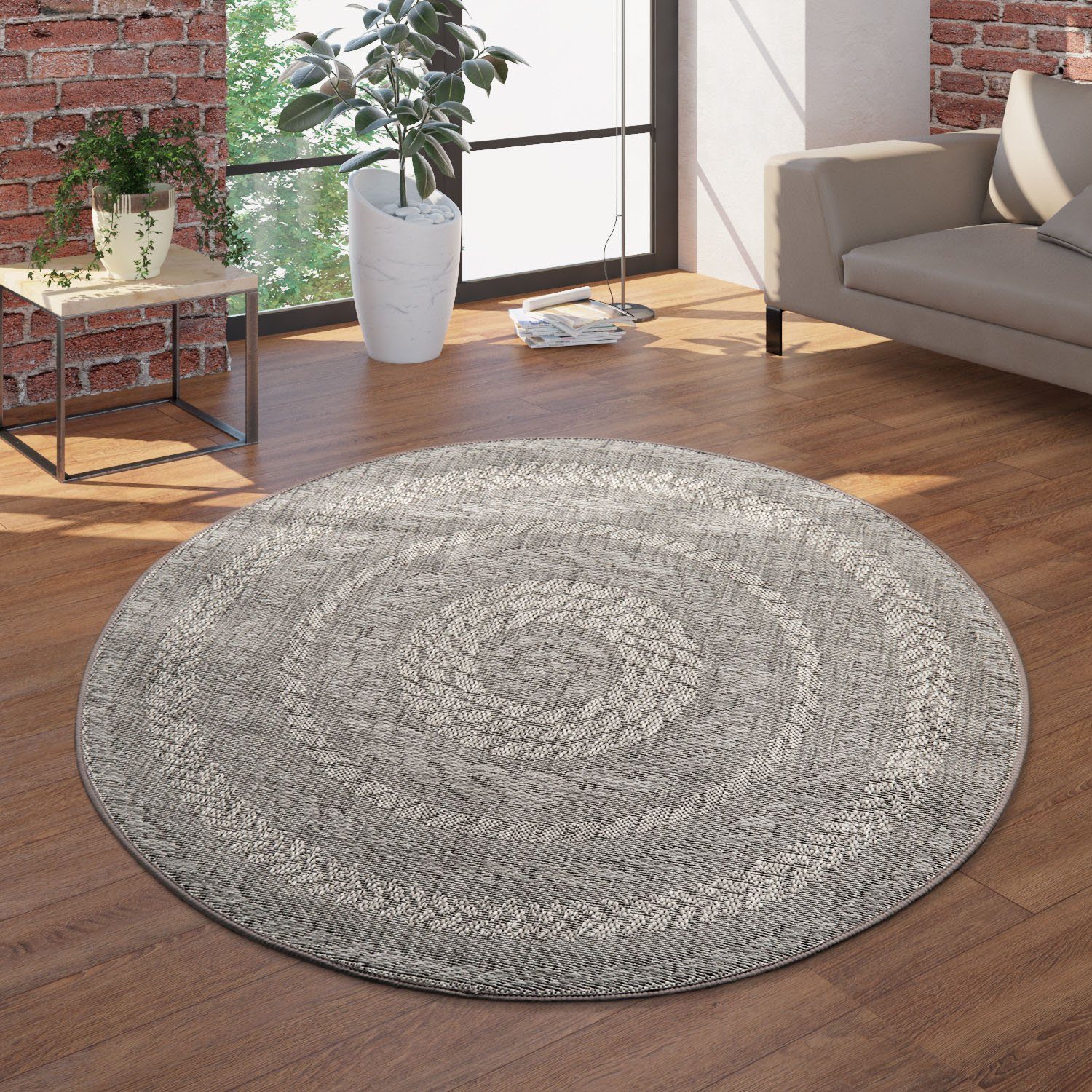 Paco Home Vloerkleed Malmedy 490 Platweefsel, gemêleerde sisal-look, geschikt voor binnen en buiten
