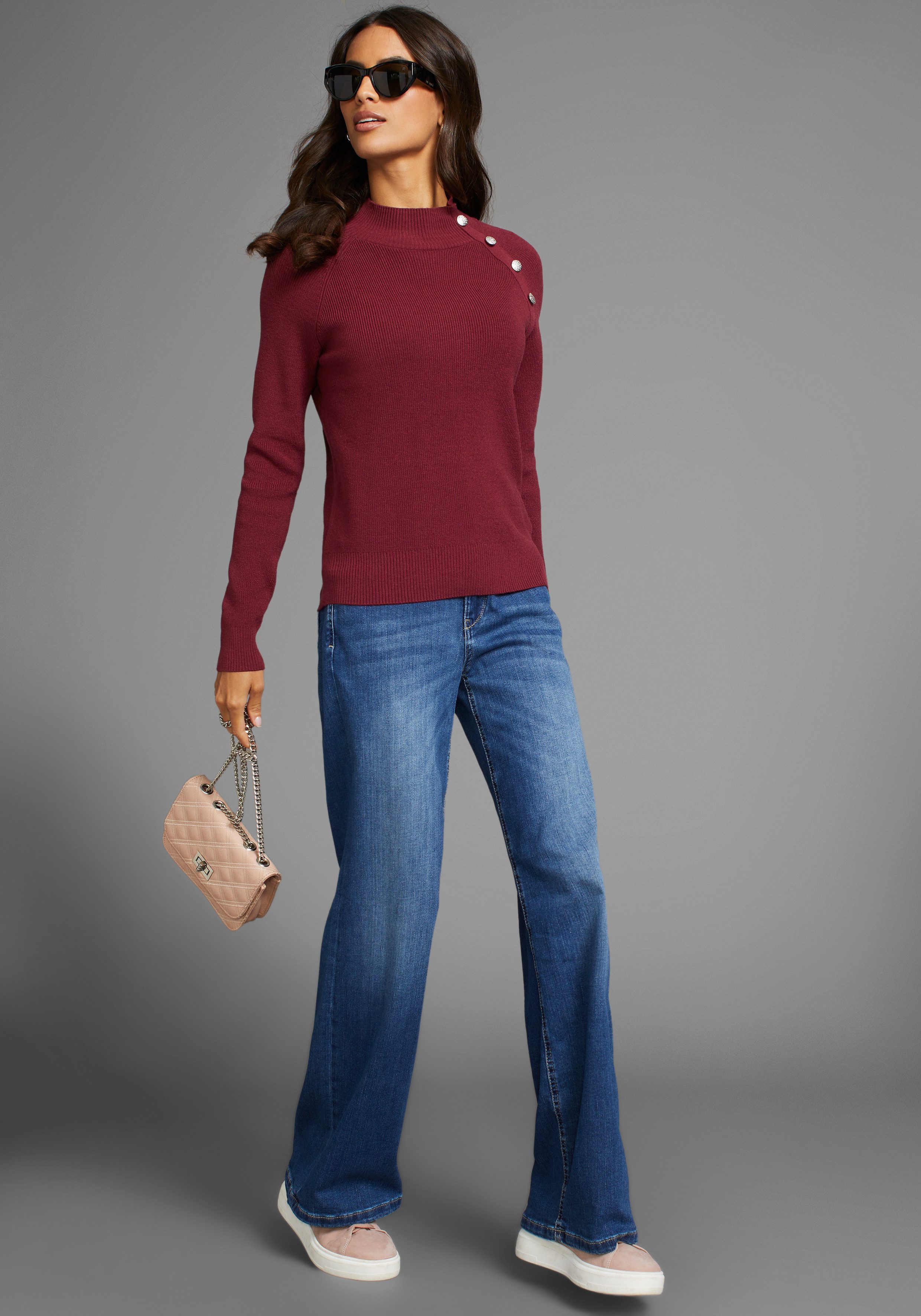 Laura Scott Gebreide trui met knoopdetail