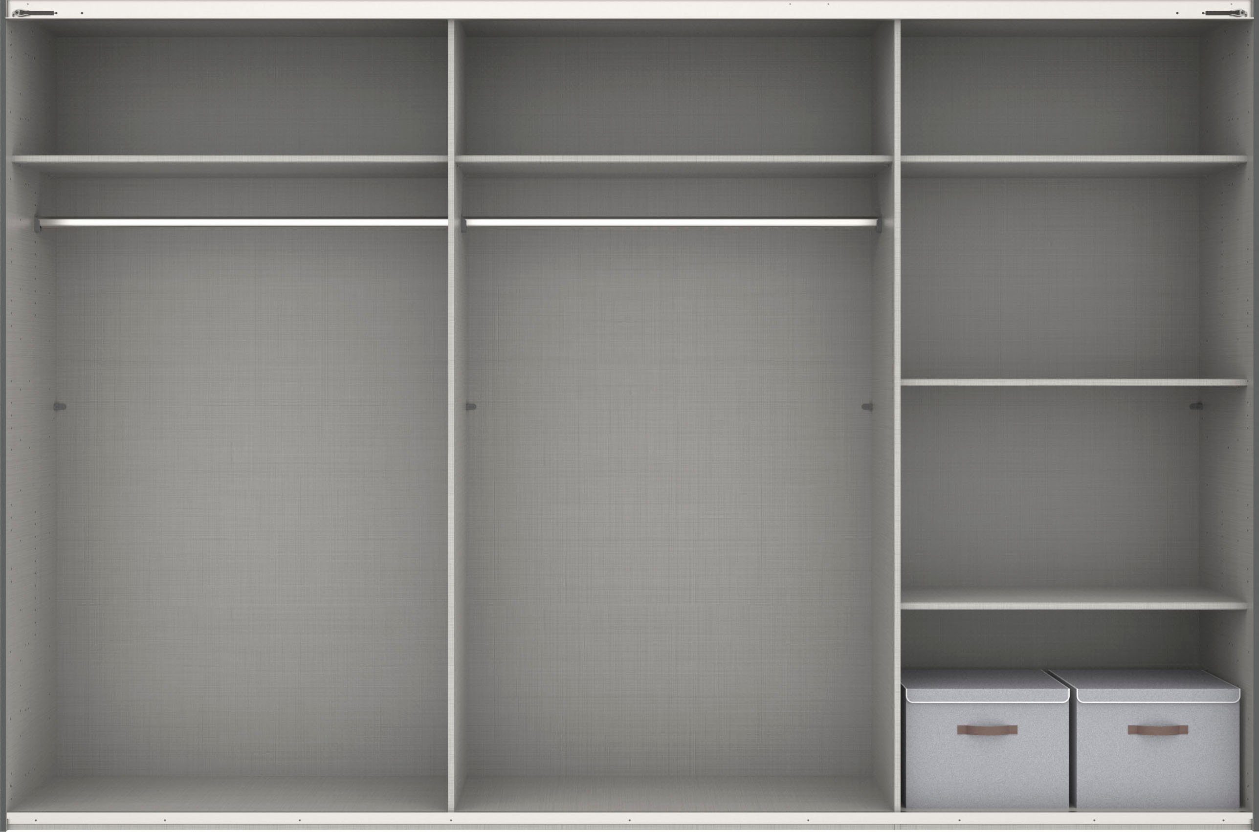 Wimex Zweefdeurkast Norderstedt Inclusief 2 stoffen dozen en 2 extra planken, met glasdeur