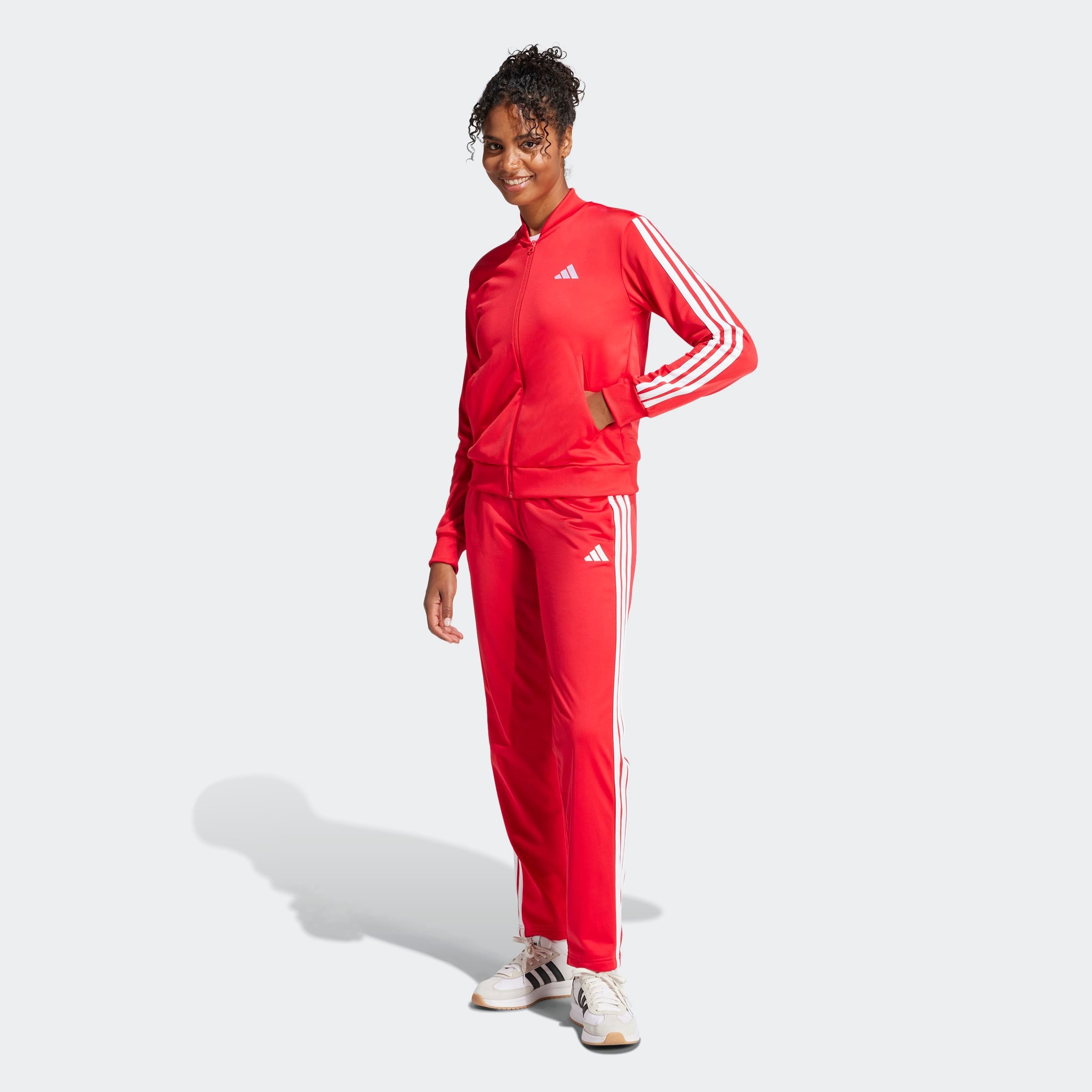 adidas Sportswear Trainingspak W 3S TR TS (2-delig) dames fitness maat XXL rood