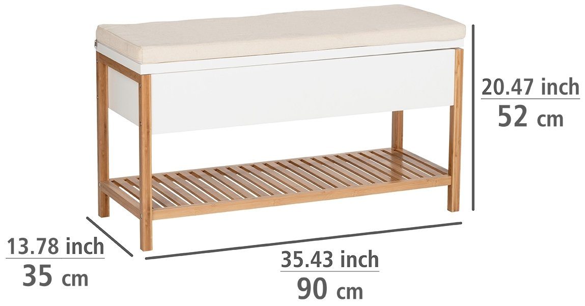 WENKO Schoenenbank Finja Bxdxh: 90x35x52 cm, van bamboe