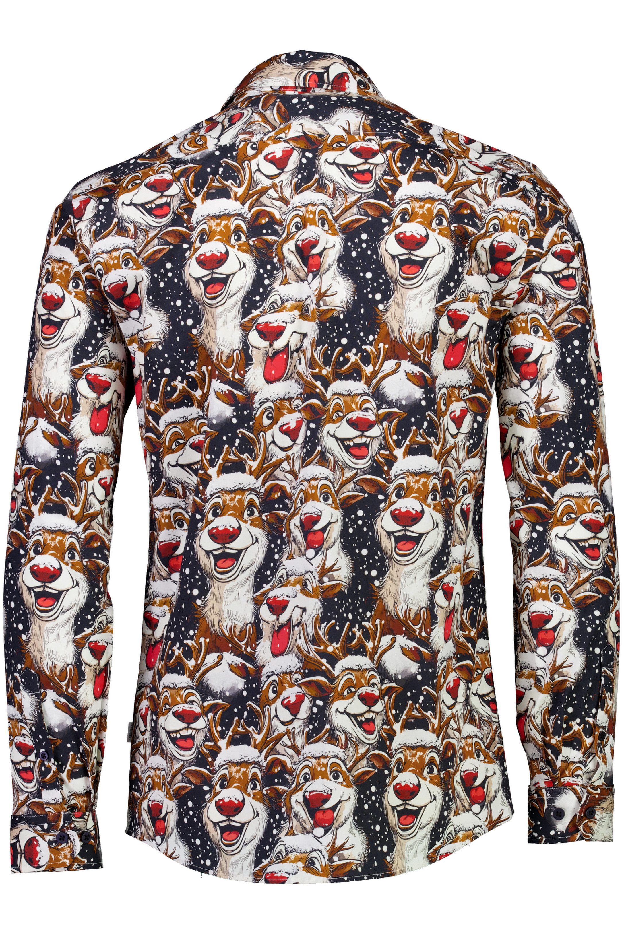 LINDBERGH Overhemd met lange mouwen met kerstachtige all-over print