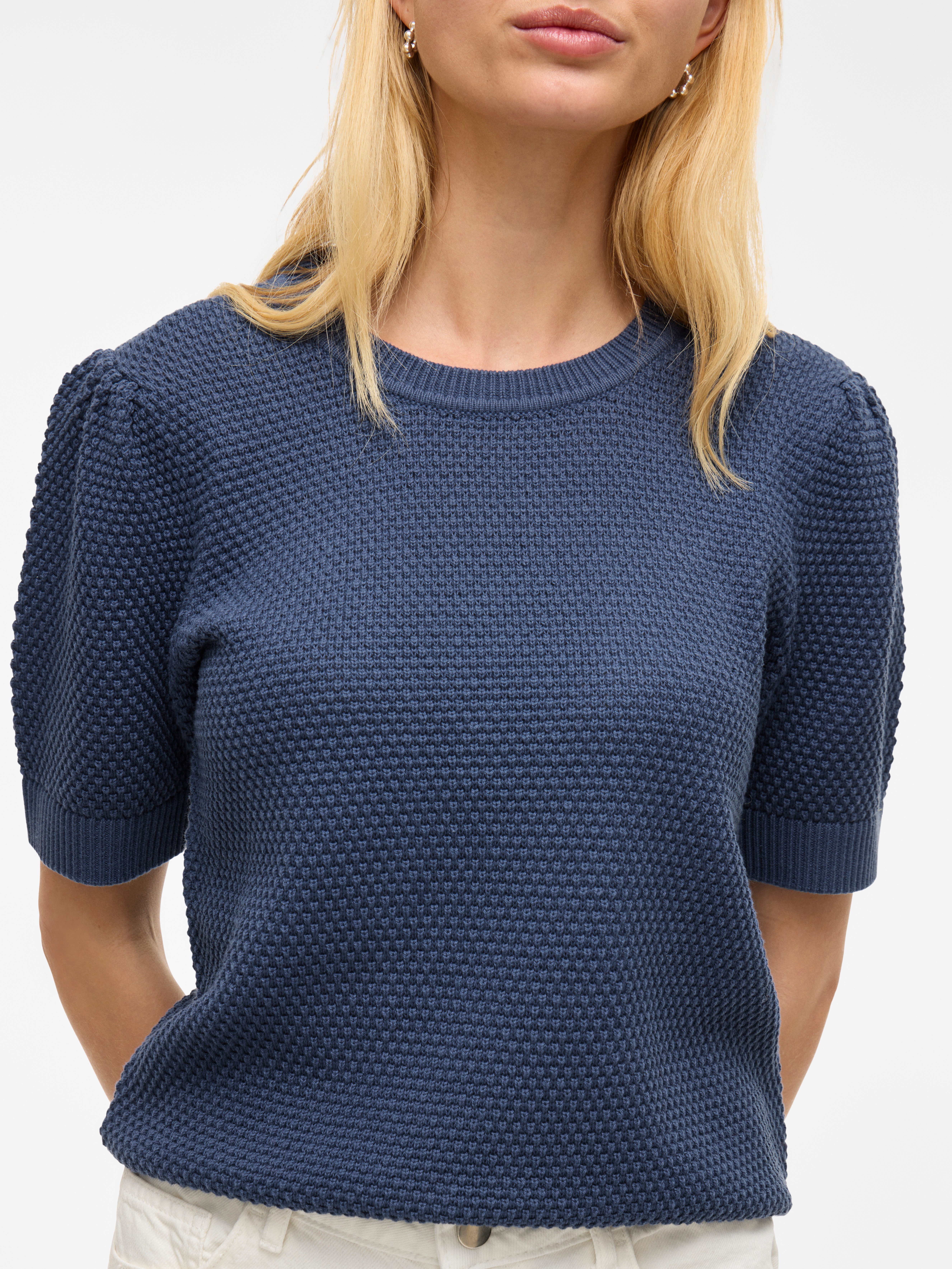 Vila Trui met korte mouwen VIDALO O-NECK S/S KNIT TOP - NOOS
