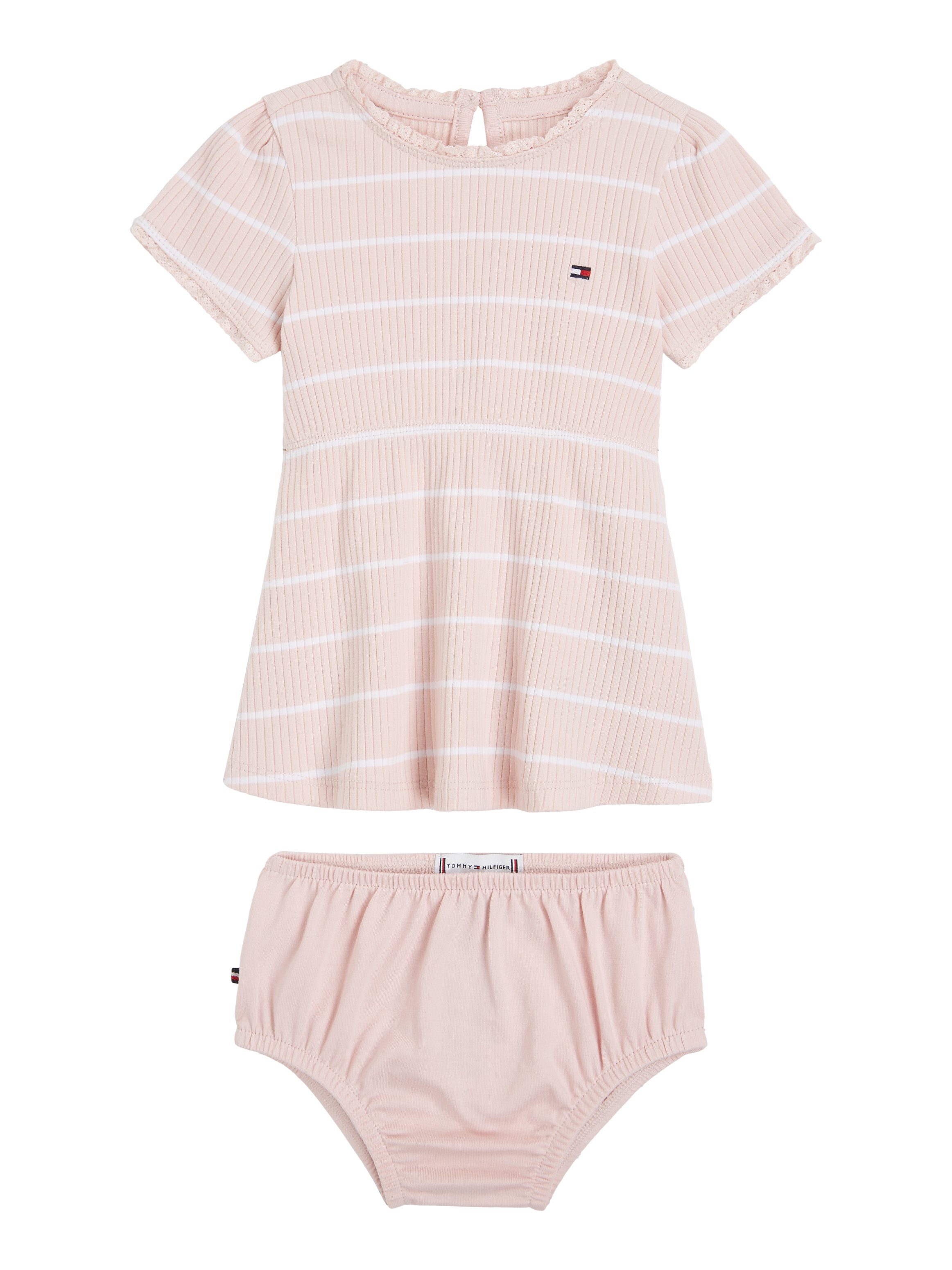 Tommy Hilfiger Mini-jurk BABY STRIPED RIB DRESS S/S (2-delig)