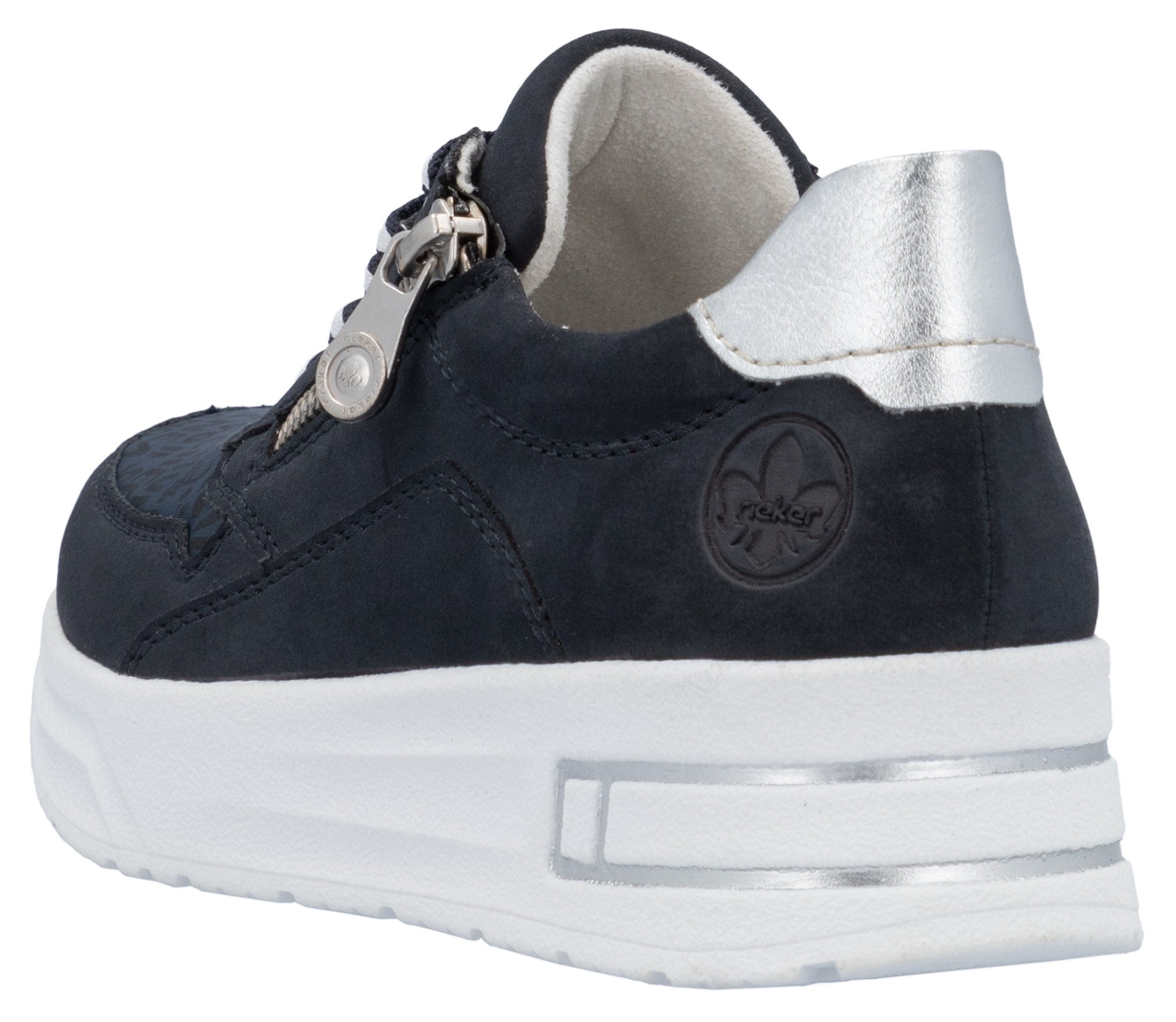 Rieker Plateausneakers , veterschoenen, lage schoen, vrijetijdsschoen met zachte inlegzool