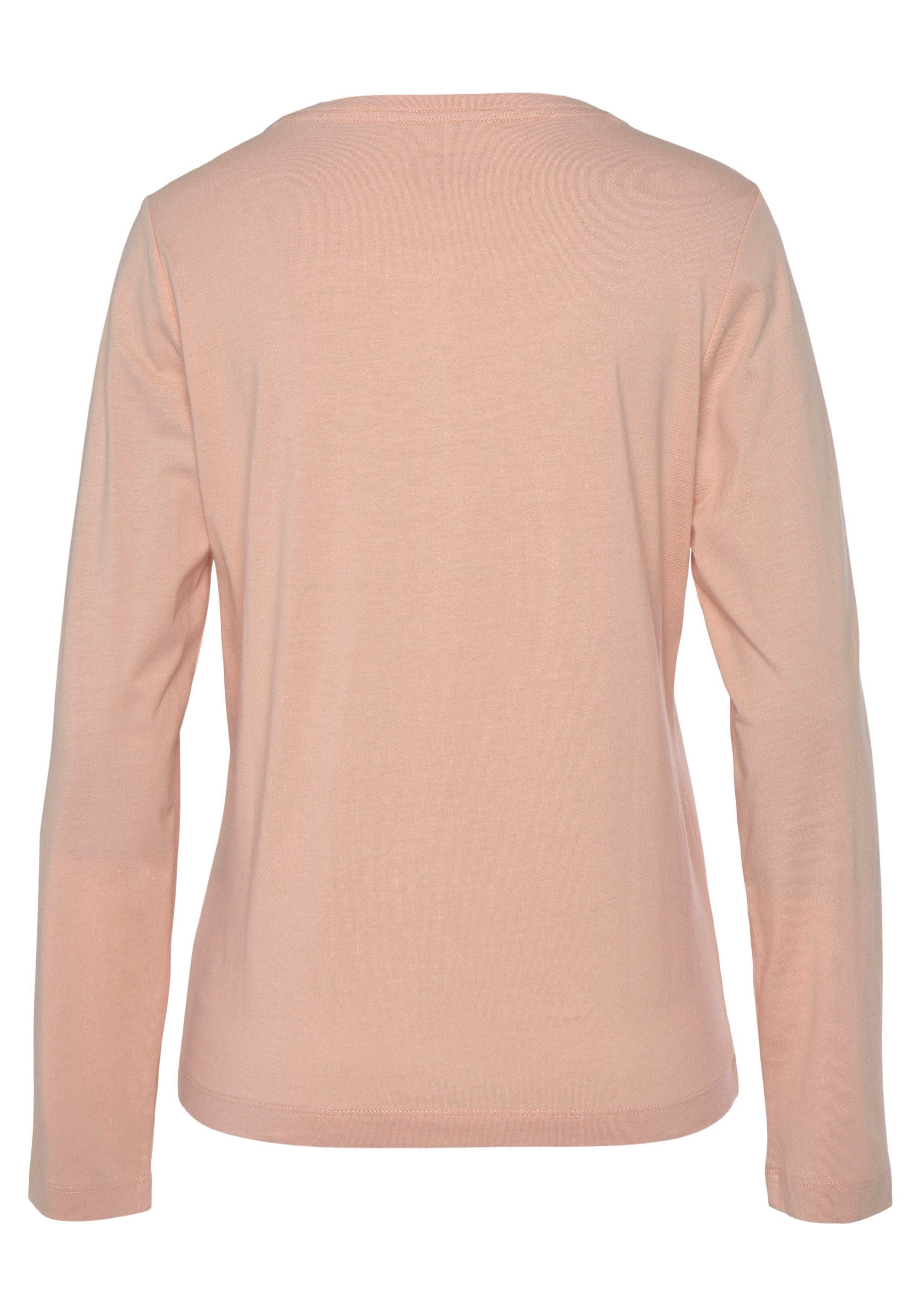 Vivance Dreams Pyjama top met fluwelen knoopsluiting