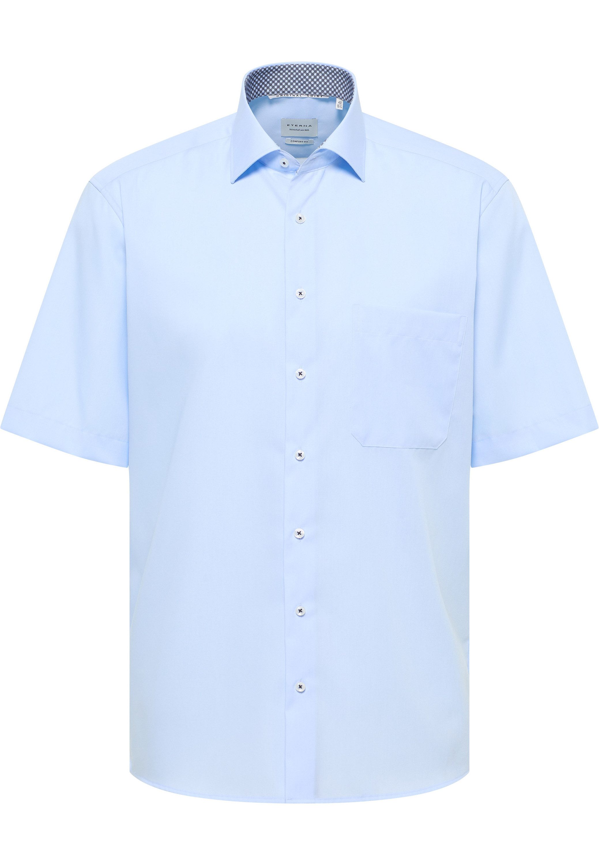 Eterna Overhemd met korte mouwen Comfort fit NON IRON (strijkvrij)