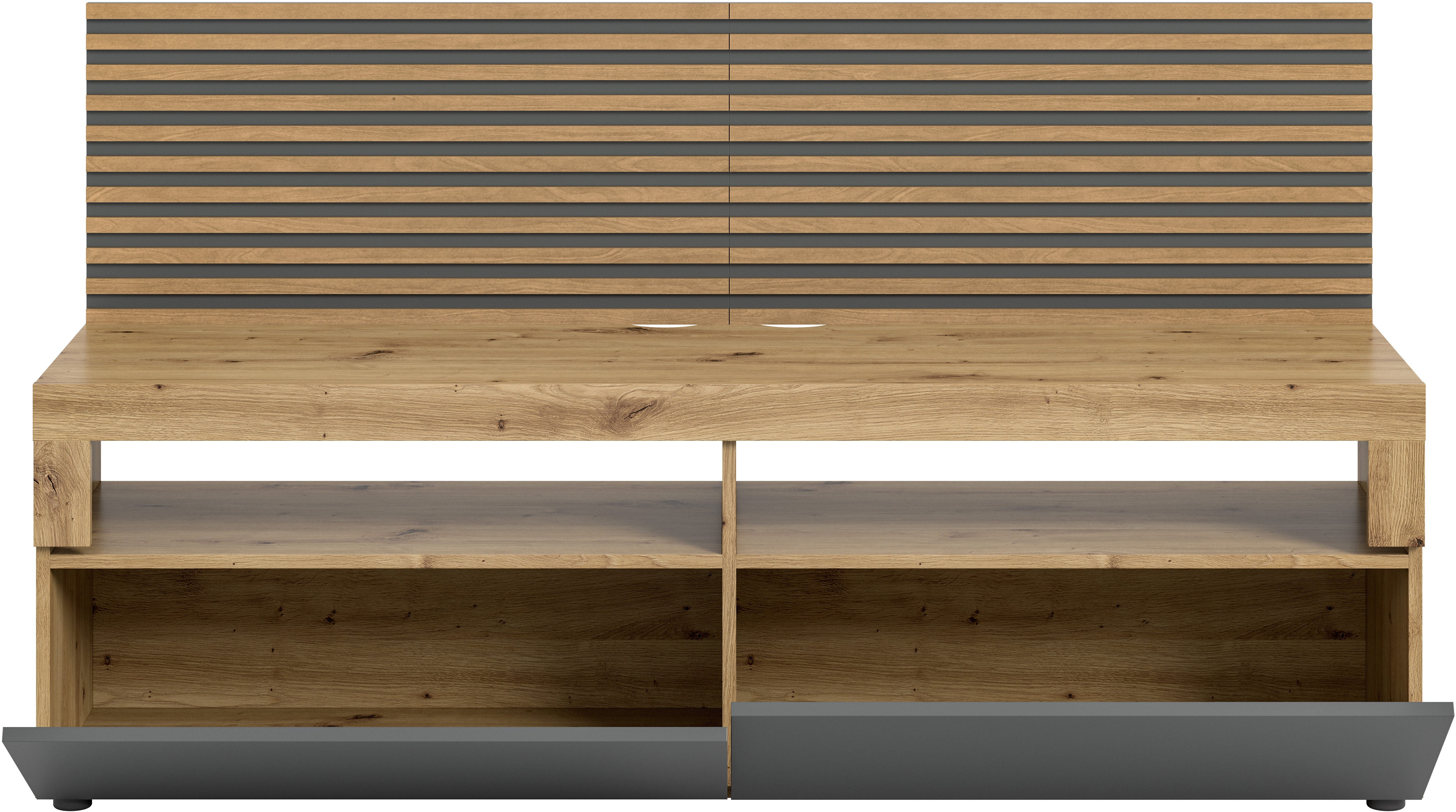 INOSIGN Tv-meubel Telli, Breedte 160 cm, met 2 panelen, 2 kleppen & 2 open vakken