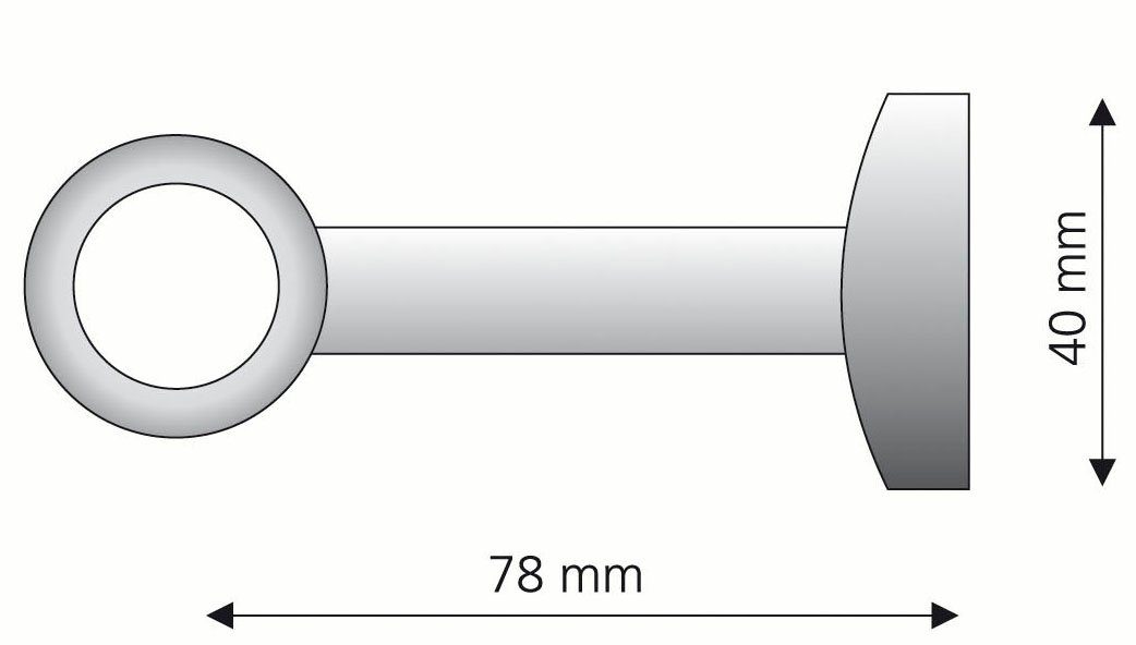 Liedeco Gordijnroedehouder Steun, wandhouder 1-sporig "Esperanca" voor 16 mm stangen (1 stuk)