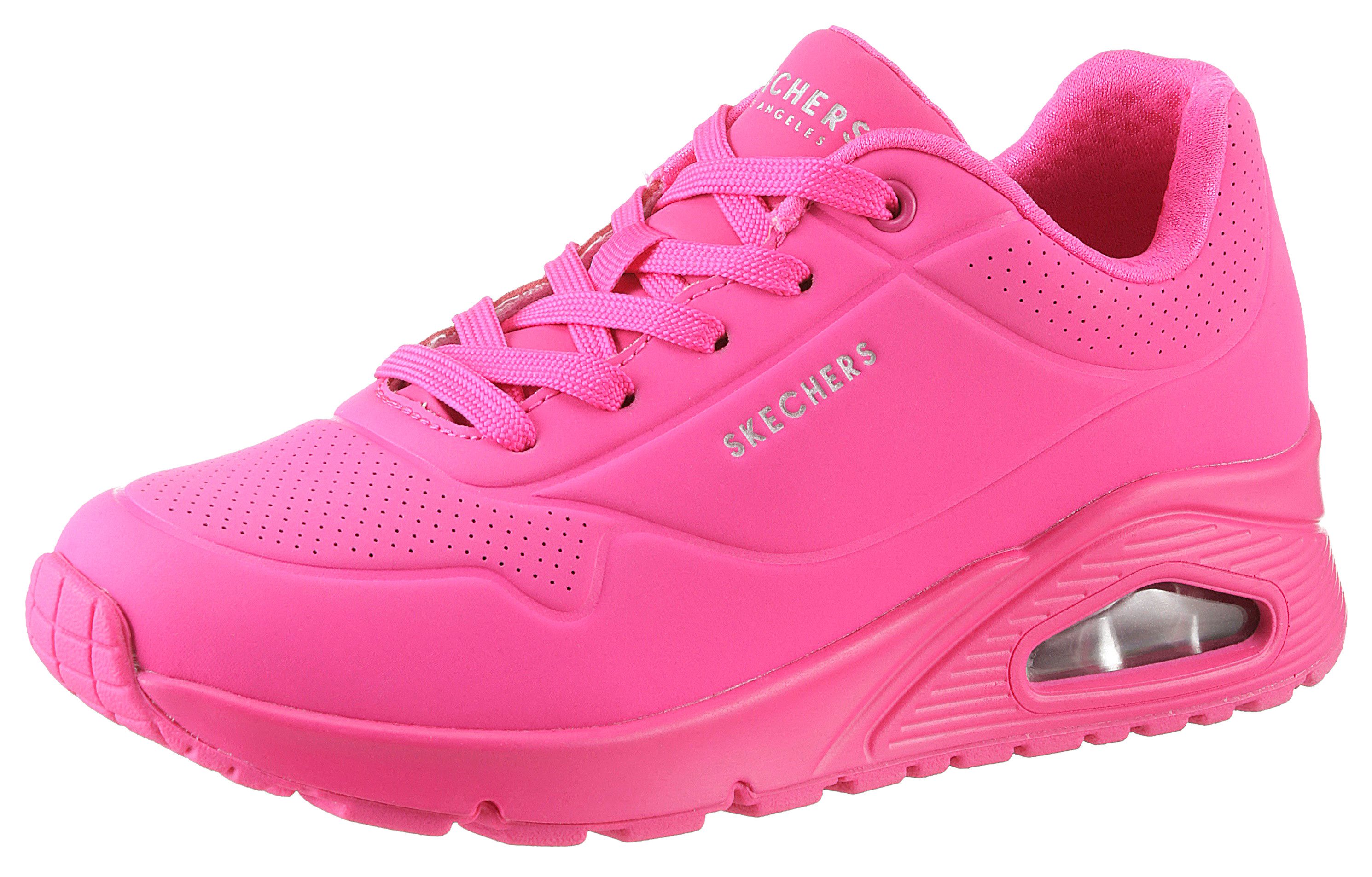Skechers Plateausneakers UNO-NIGHT SHADES , wedge sneaker, chunky sneaker, veterschoen met luchtkussenzool dames lage sneakers maat 37 EU roze