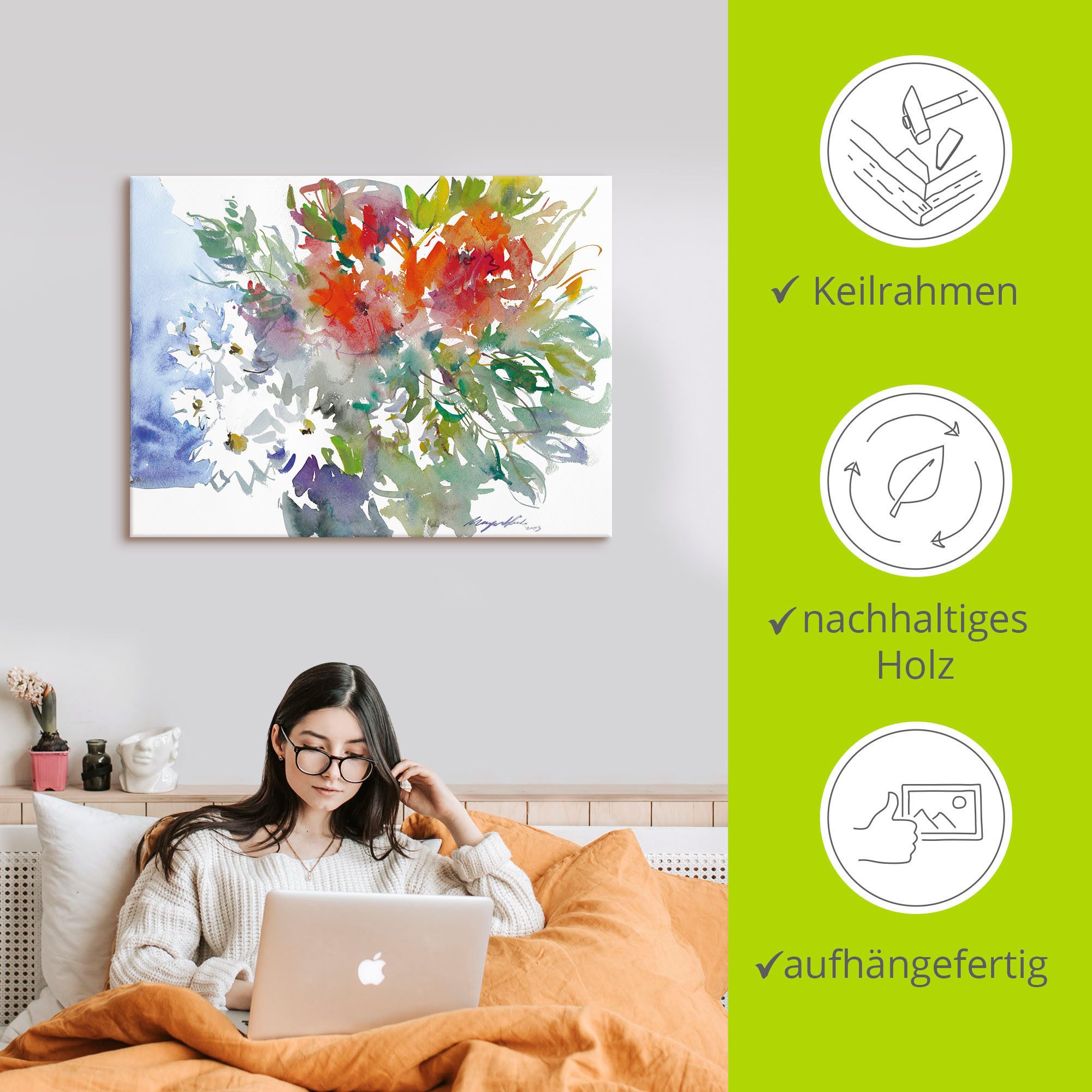 Artland Artprint Bos bloemen II als artprint op linnen, poster, muursticker in verschillende maten