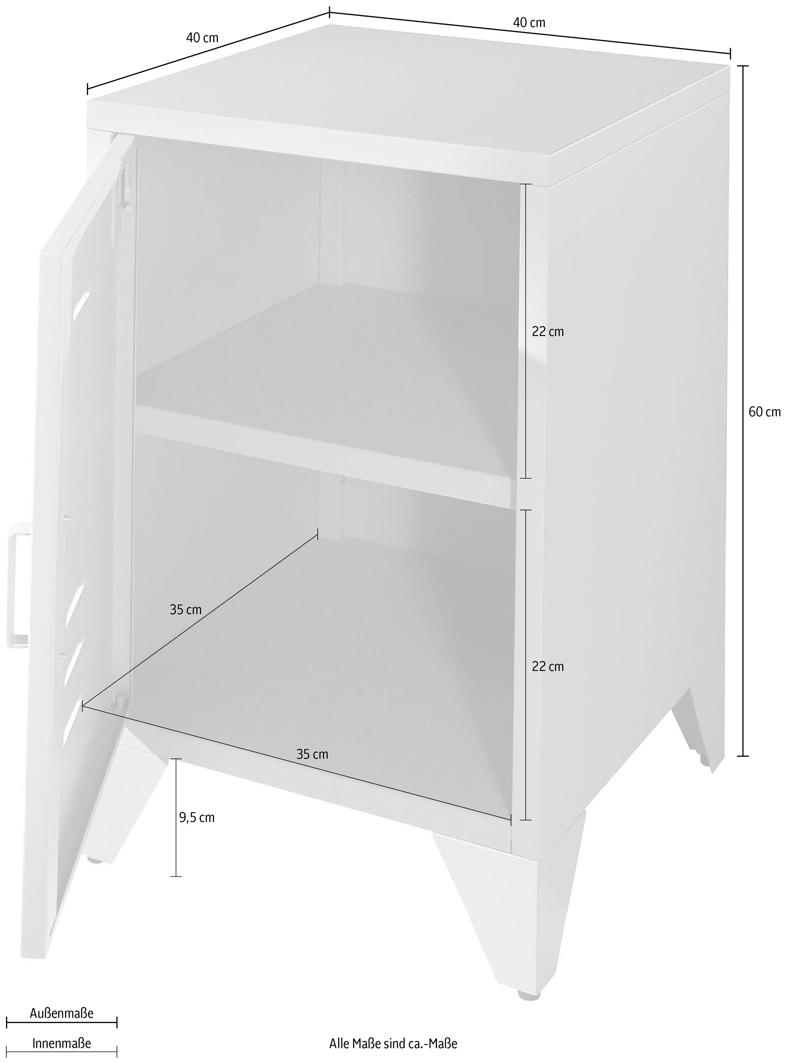 Vipack Nachtkastje Bronxx, met 1 deur met magnetische sluiting, daarachter 2 ruime vakken