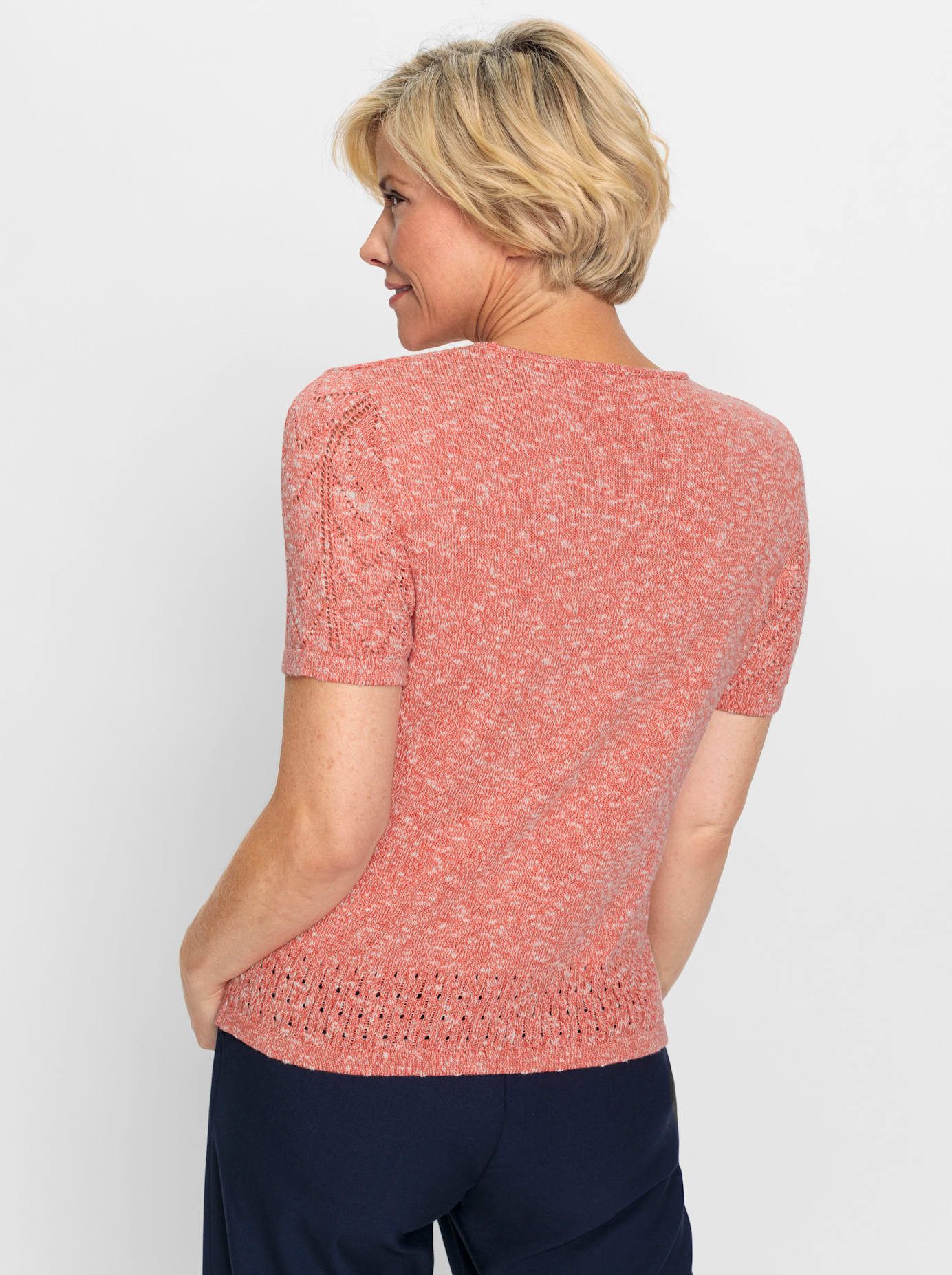 Classic Trui met ronde hals Ajourtrui