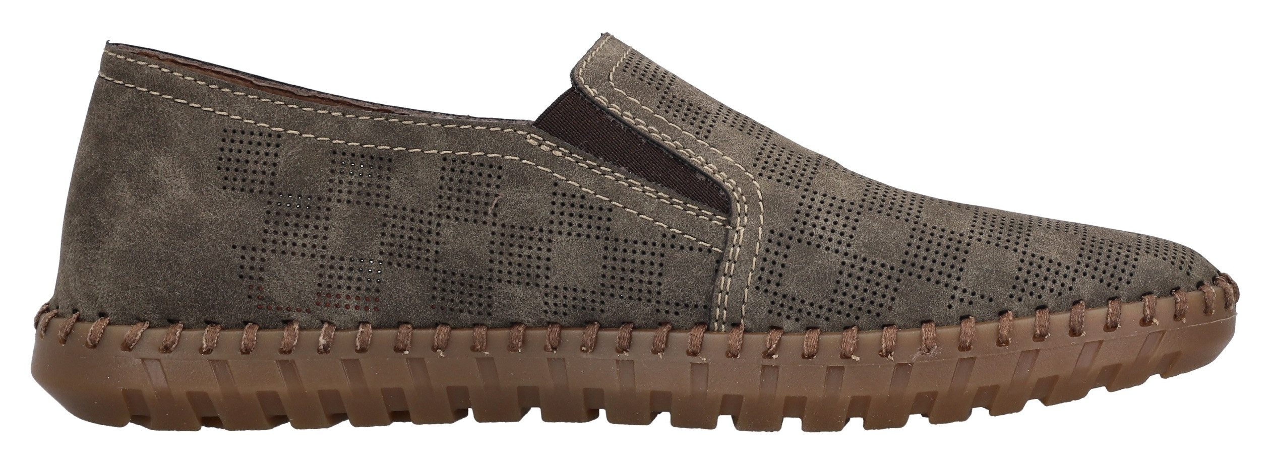 Rieker Instappers , loafer, instapschoen, casual slipper met kleine stretch-inzetten