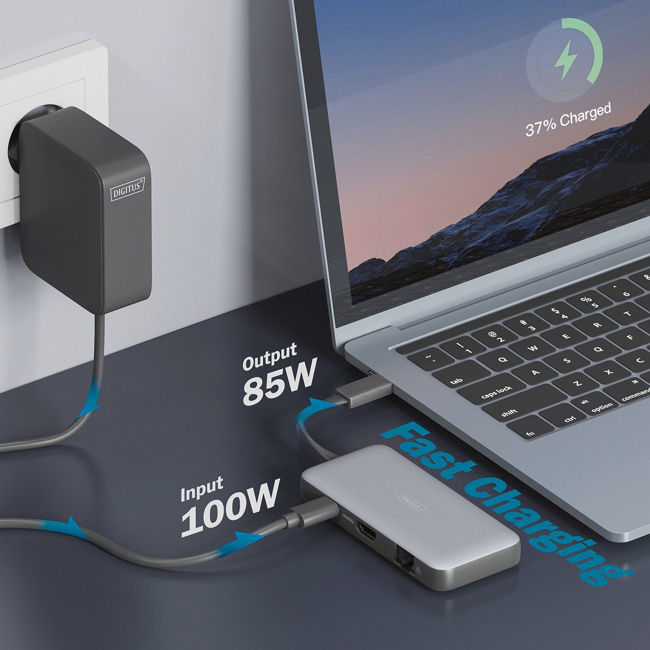 Digitus Laptop-dockingstation USB-C Travel Docking Station, 7-Port, HDMI, USB, RJ45