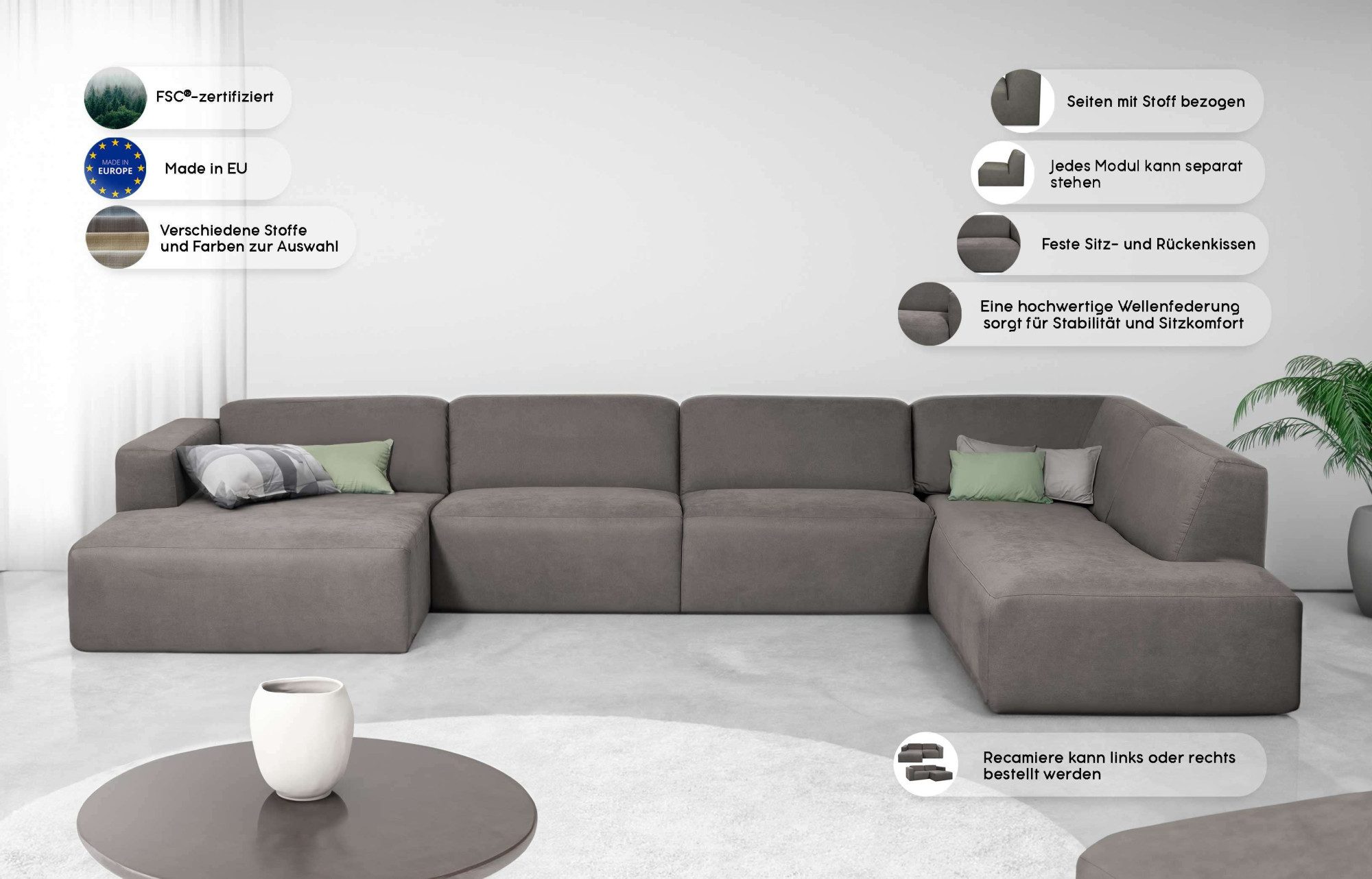 INOSIGN Zithoek Kelani met decoratieve knoopdetails op de armleuningen