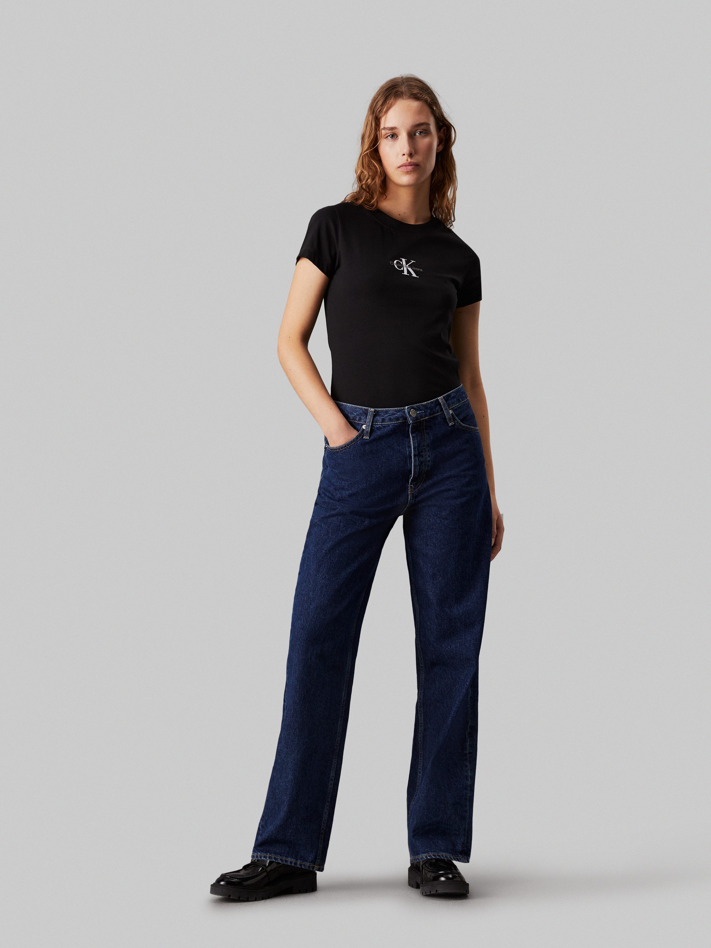Calvin Klein T-shirt MONOLOGO SLIM TEE met gestempeld logo