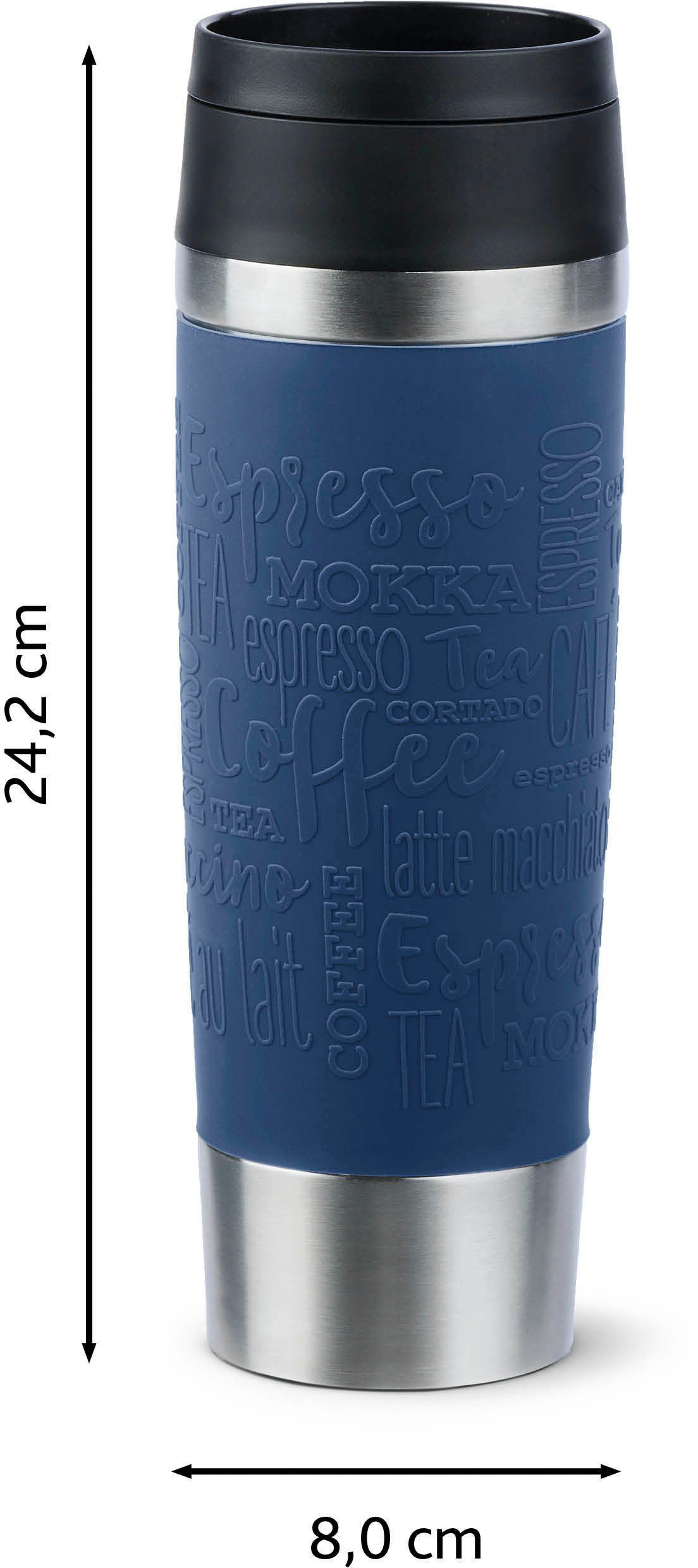 Emsa Thermosbeker Travel Mug Classic, met 360° drinkopening 4u heet, 8u koud - 360 ml / 6u heet, 12u koud - 500 ml, 100% dicht