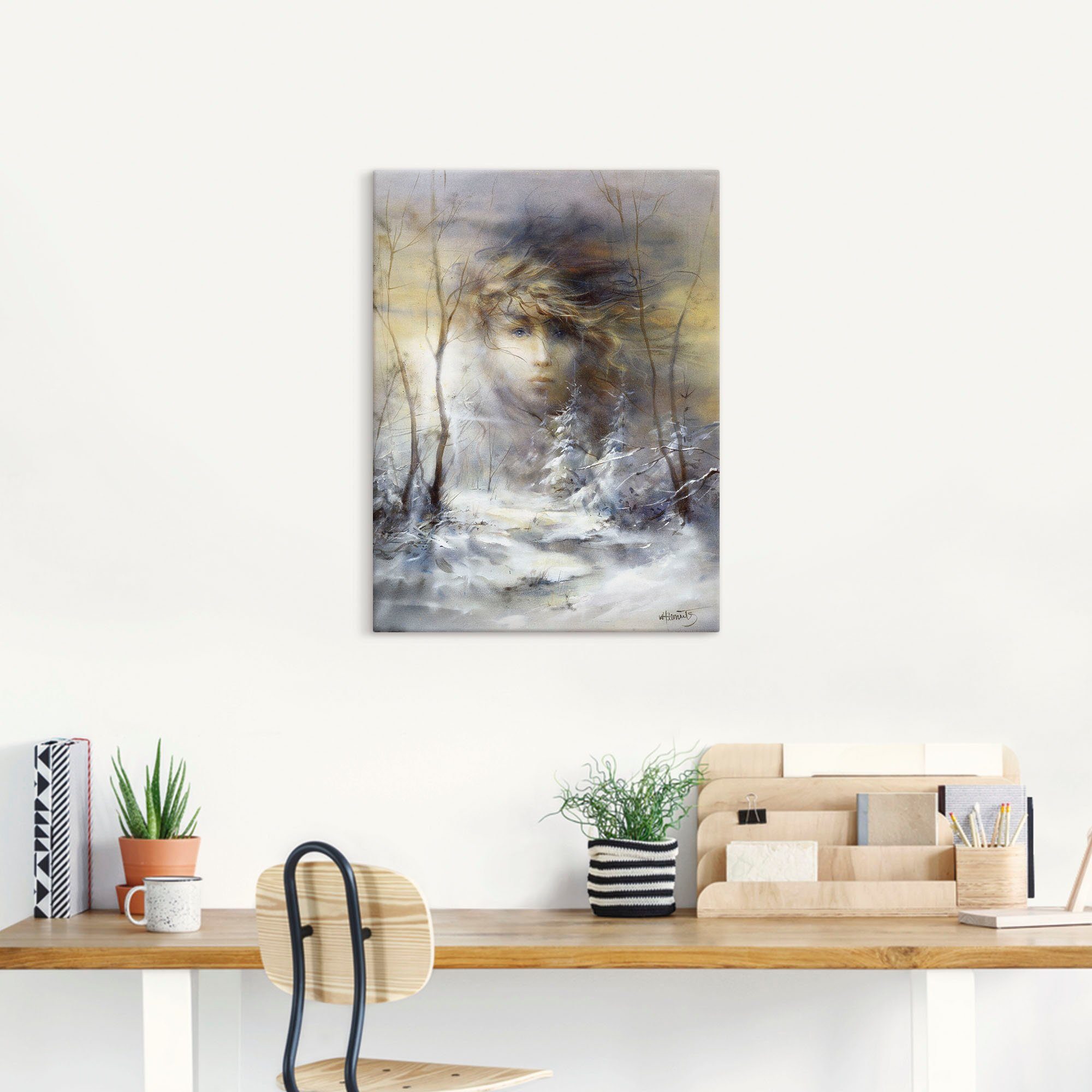 Artland Artprint op linnen Winter gespannen op een spieraam