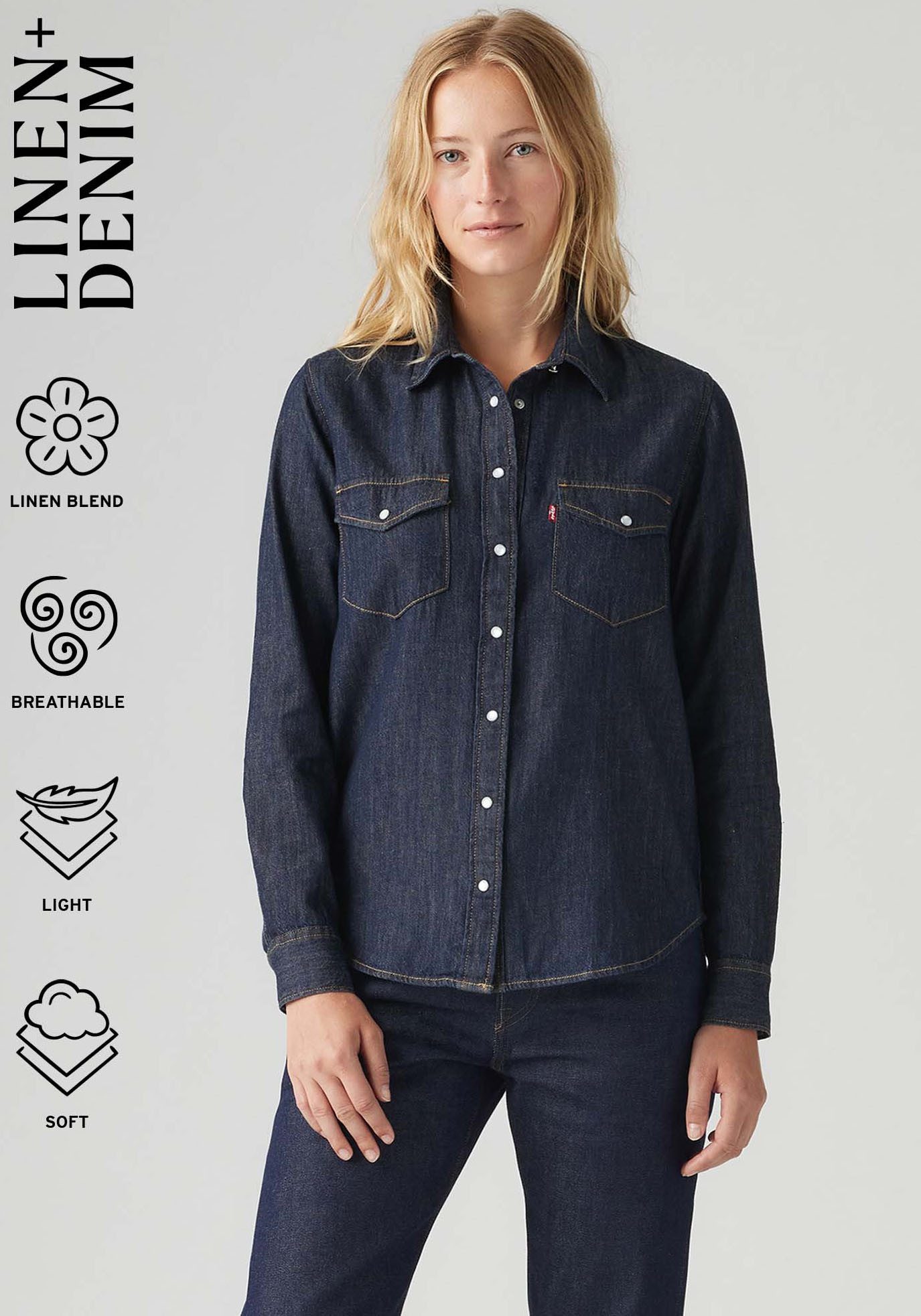 Levi's® Jeans blouse ESSENTIAL WESTERN met borstzakken met drukknopen