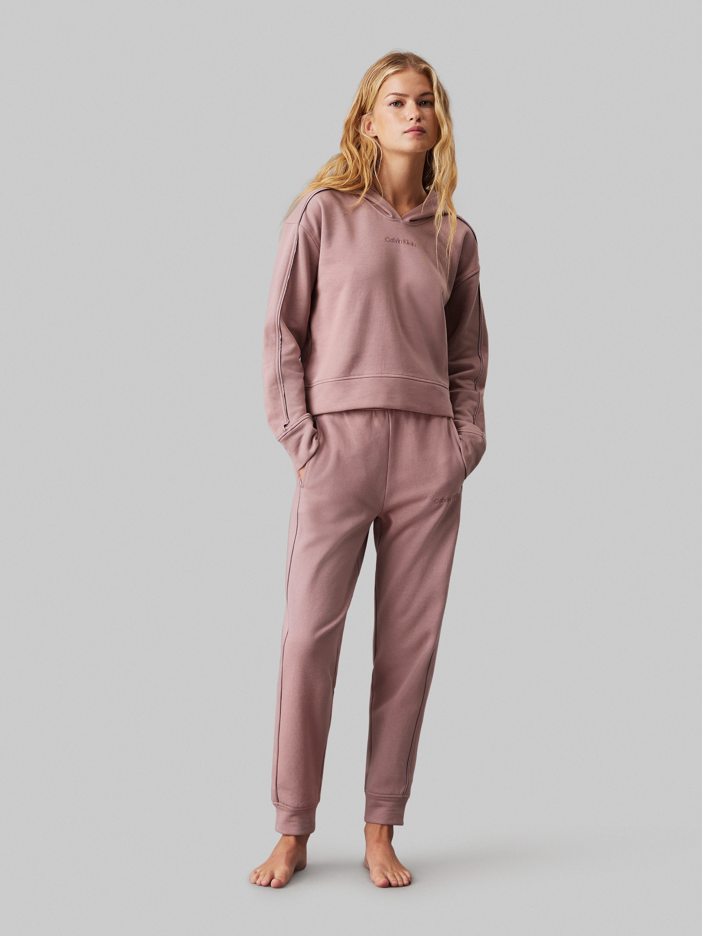 Calvin Klein Hoodie met ton-sur-ton bies