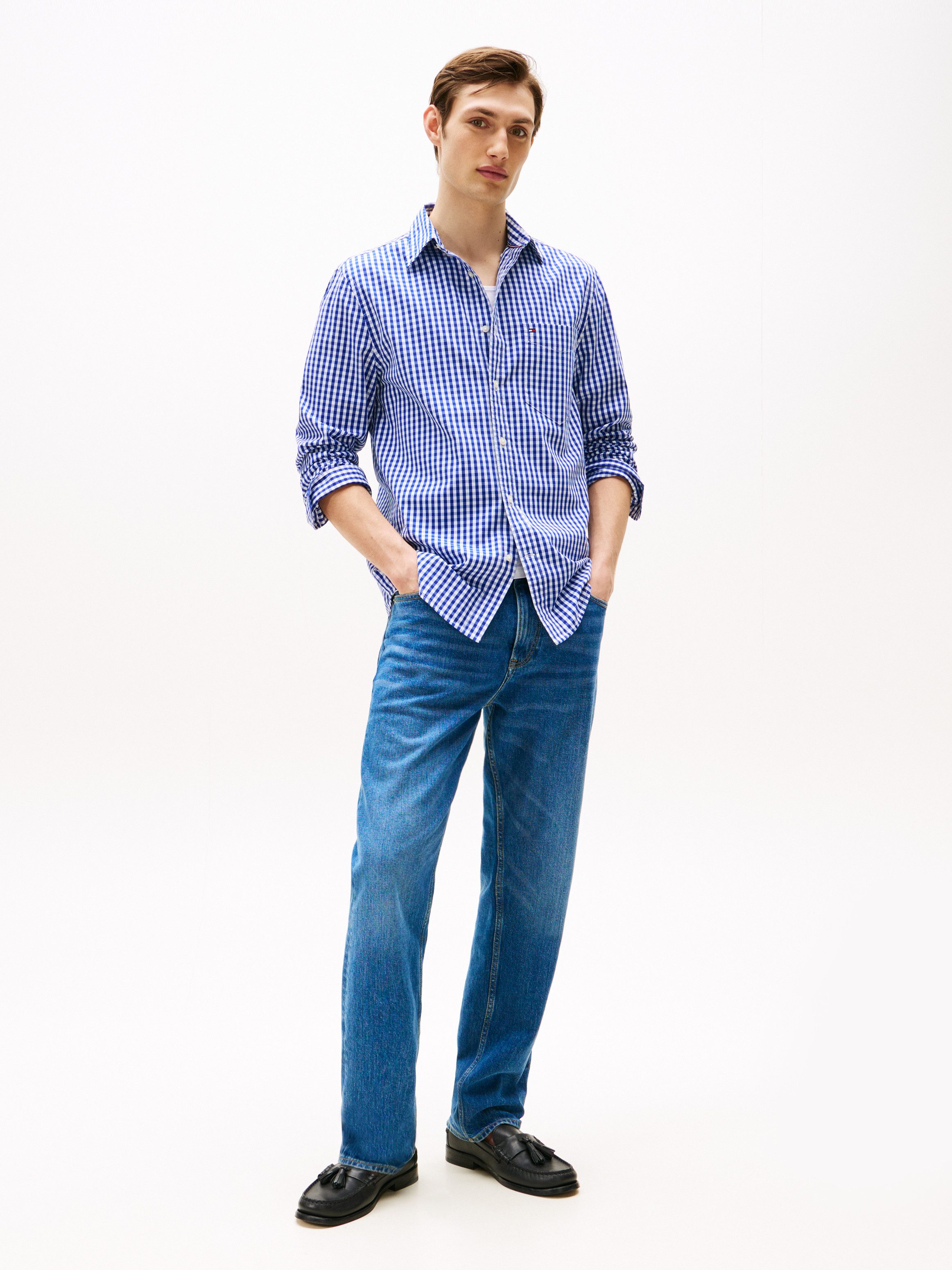 Tommy Hilfiger Overhemd met lange mouwen FLEX POPLIN GINGHAM SHIRT