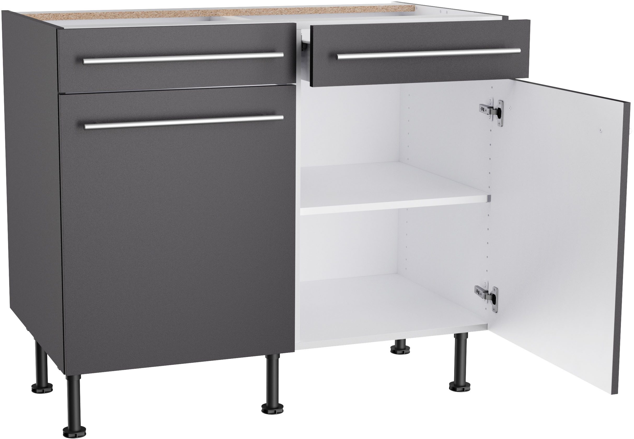 OPTIFIT Onderkast Bern2 Breedte 100 cm, 2 deuren, 2 lades, 1 legplank