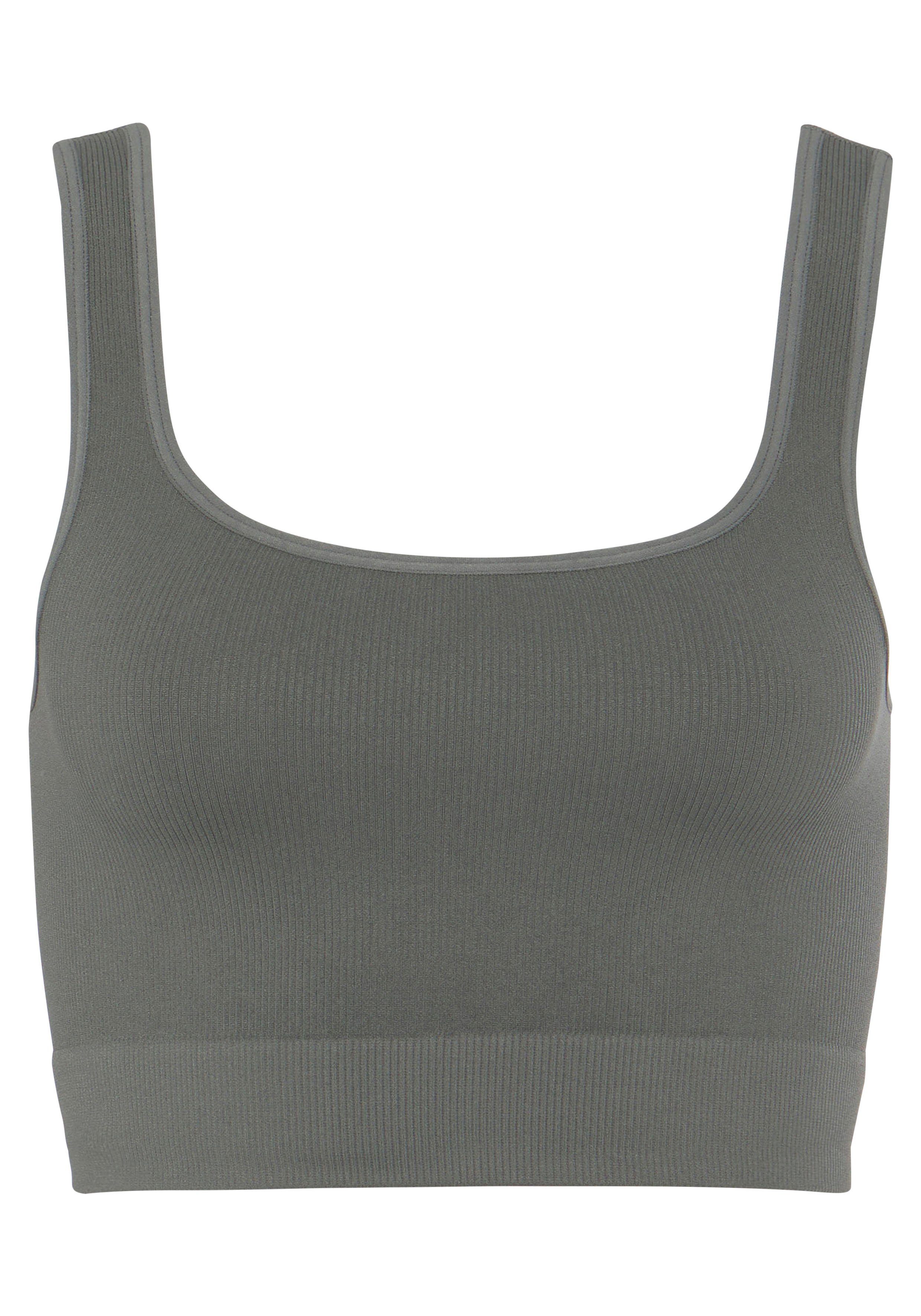 Lascana Crop-top - Seamless Top Naadloos top met ribstructuur