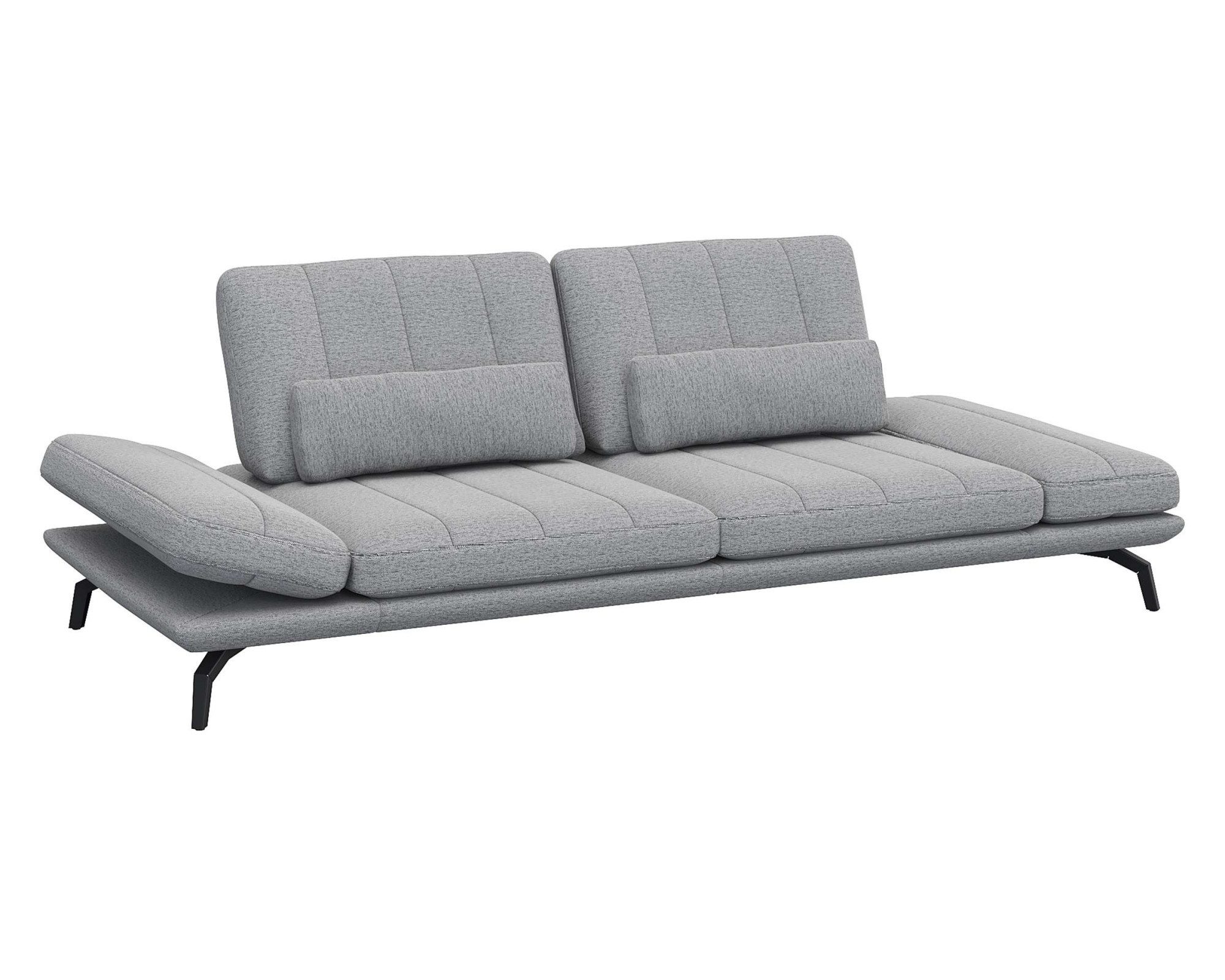 FLEXLUX 3-zitsbank Tropea multifunctionele bank, designbank, relaxfunctie, tv-bank, met armleuningverstelling en zitdiepteverstelling, breedte 252 cm