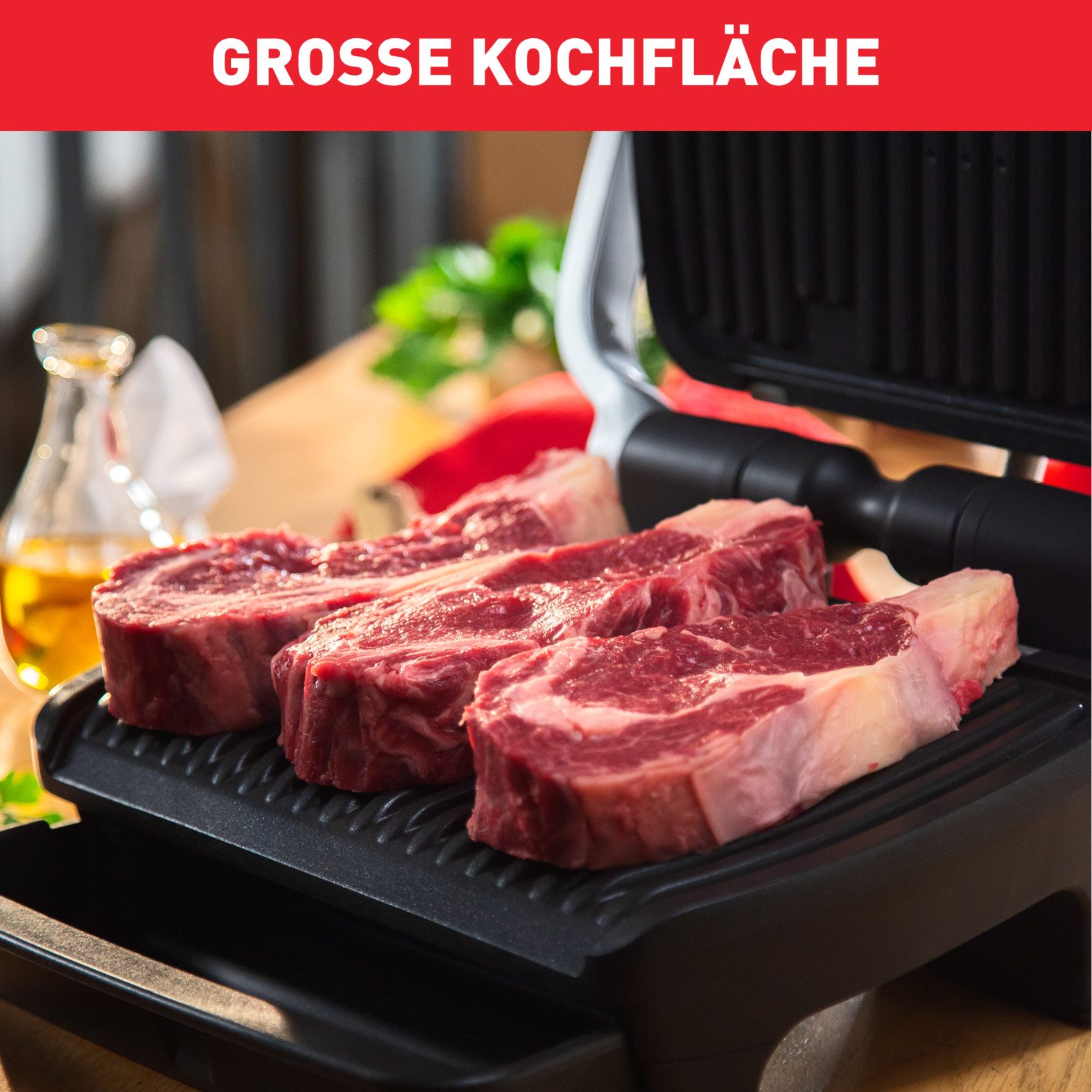 Tefal Contactgrill GC750D OptiGrill Elite 12 programma’s, intuïtieve sensor, grillboost-functie, receptenboek app