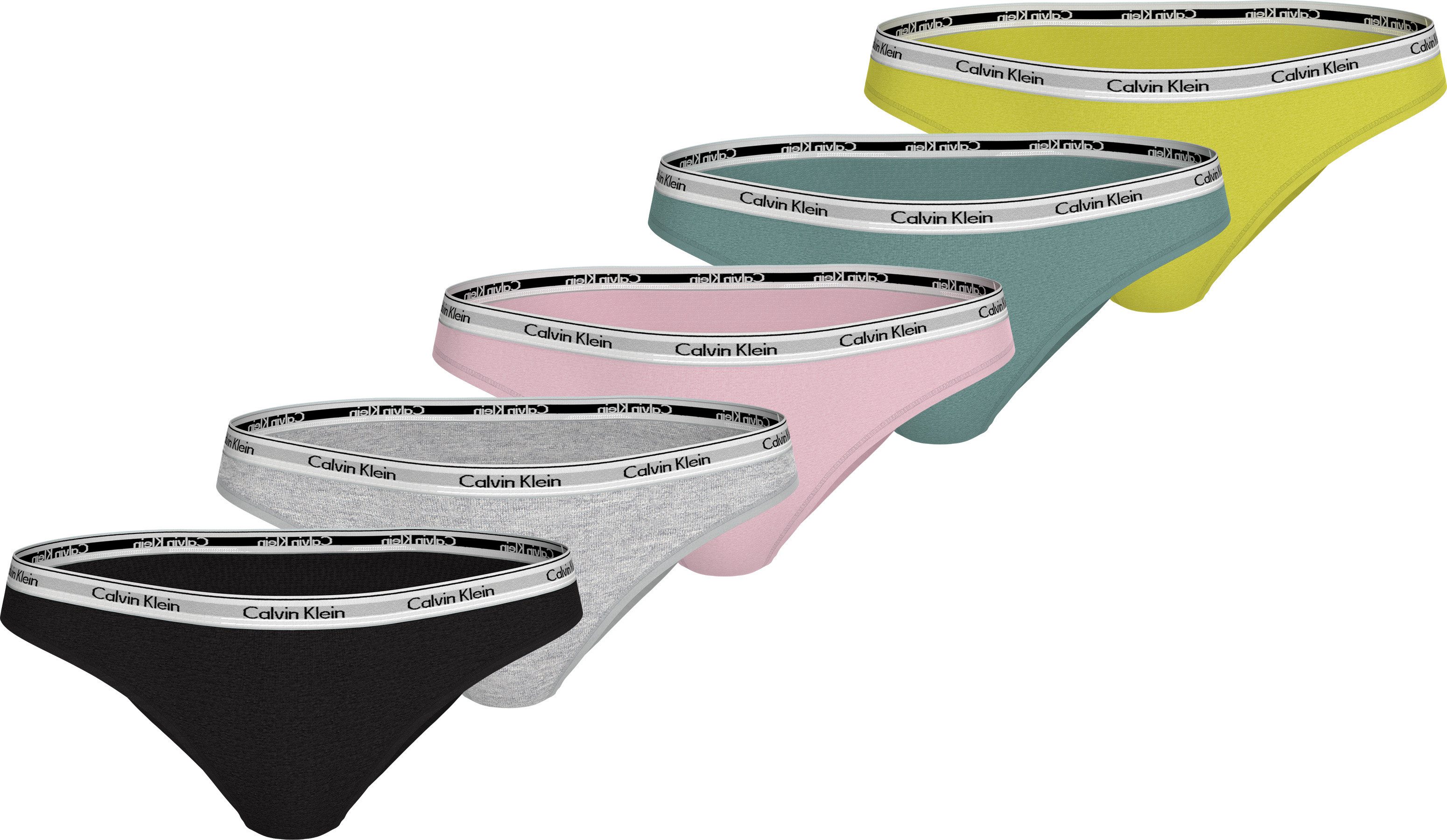 Calvin Klein Bikinibroekje 5 PACK BIKINI (LOW-RISE) (5 stuks, Set van 5) dames slips maat XS (34) multicolor
