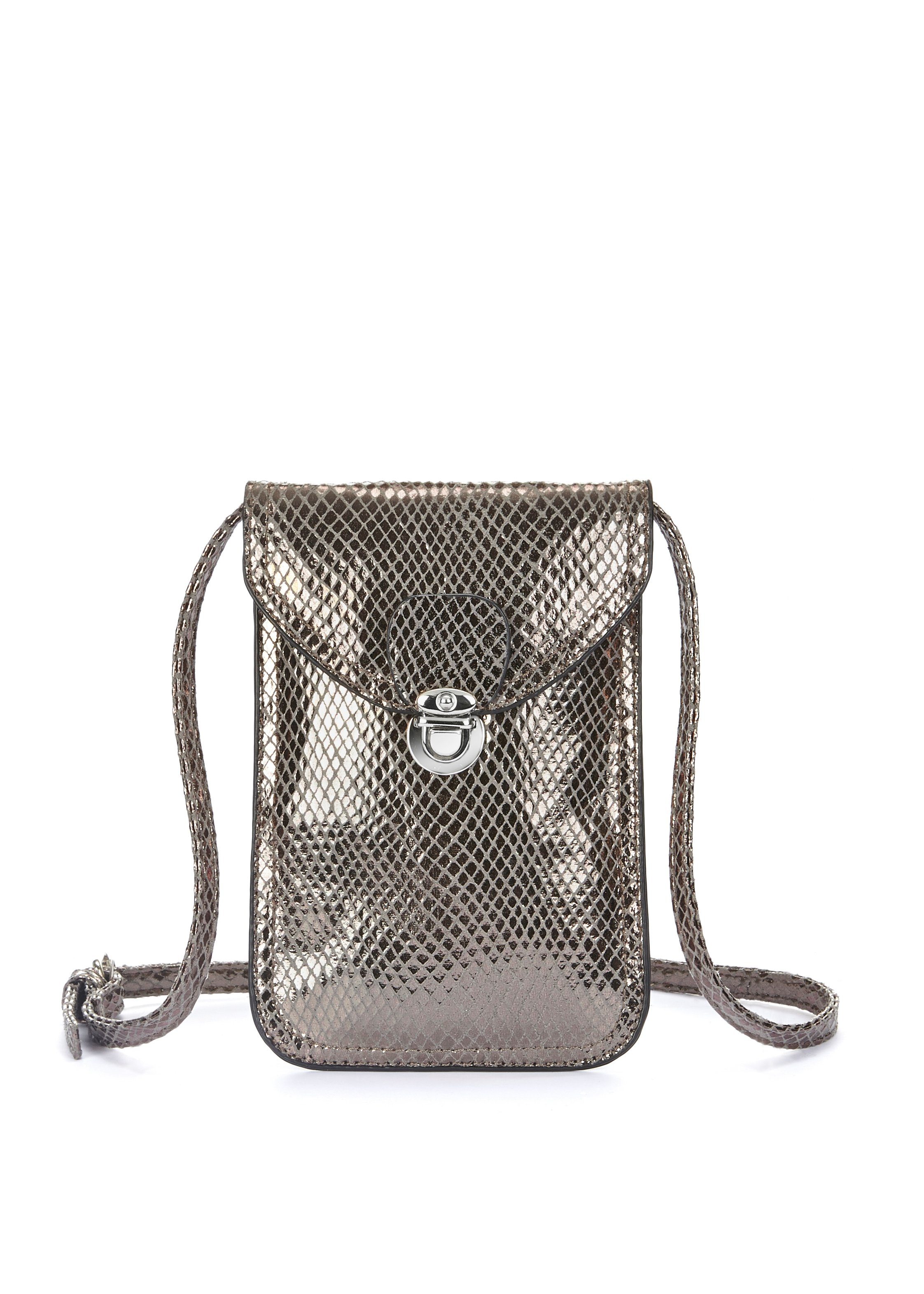 Lascana Schoudertas in coole metallic look, minibag, handtas, crossbody bag vegan