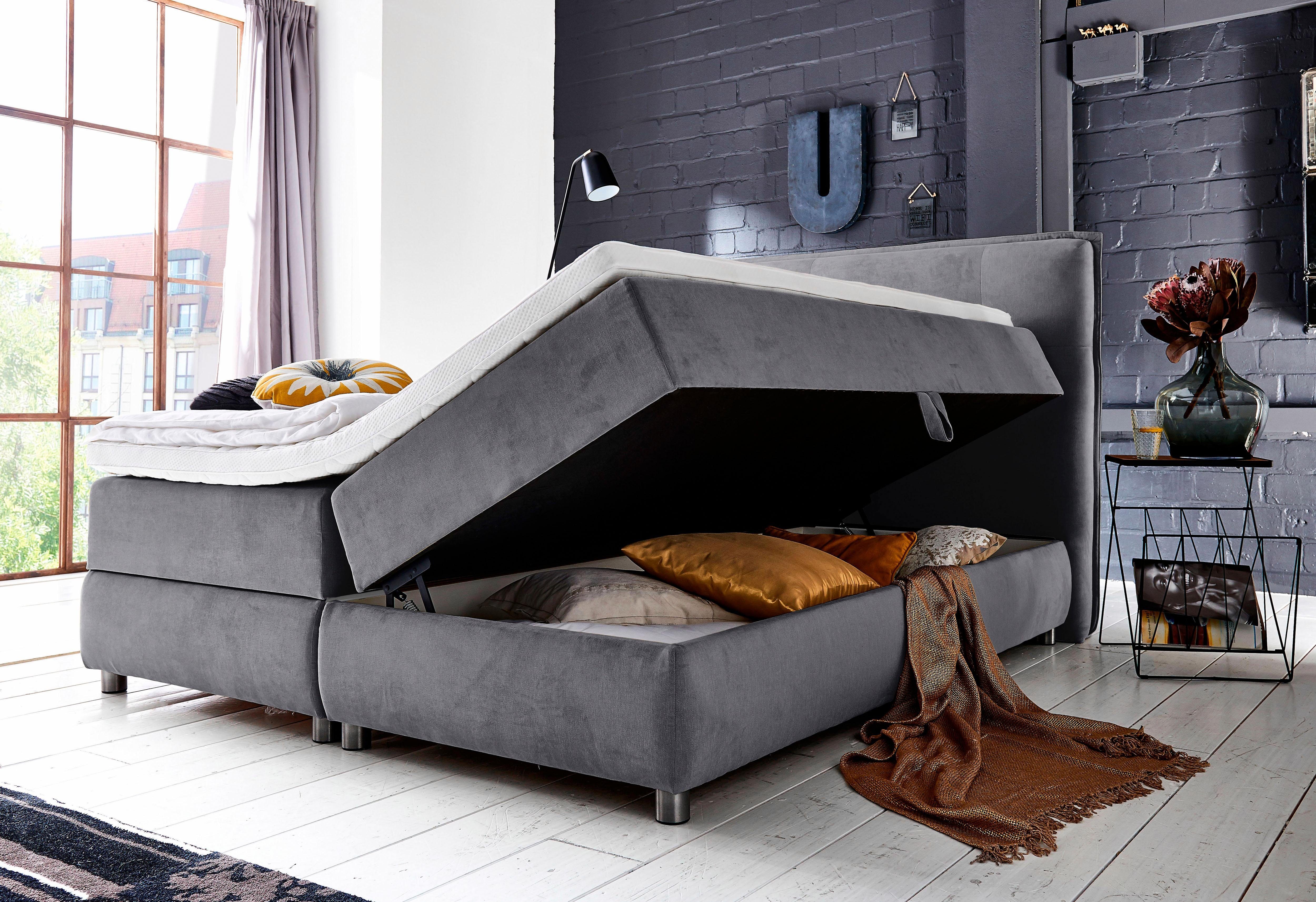 ATLANTIC home collection Boxspring Tilo met pocketveringsmatras, met bedkist en topmatras