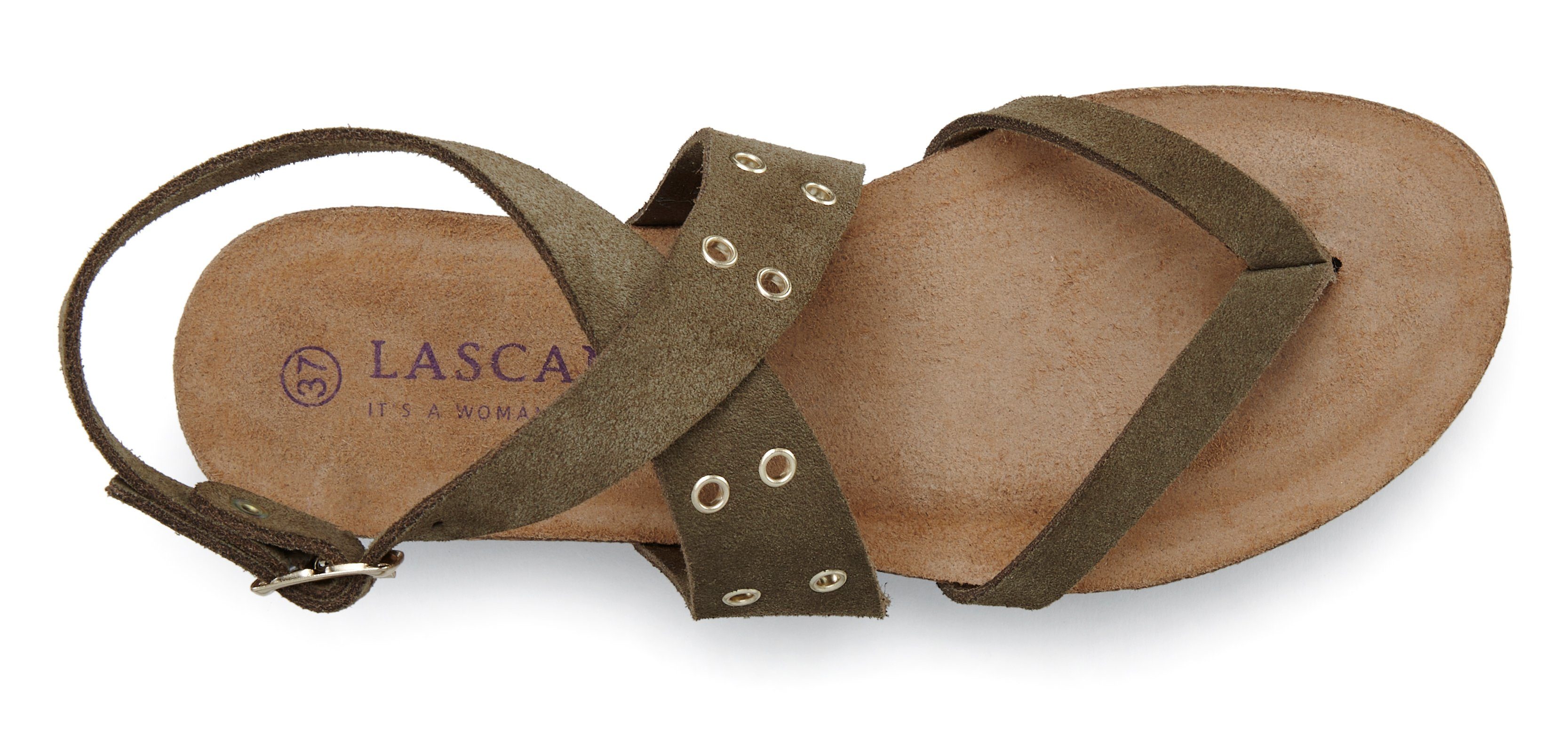 Lascana Teenslippers Sandaal met studs en kurken voetbed