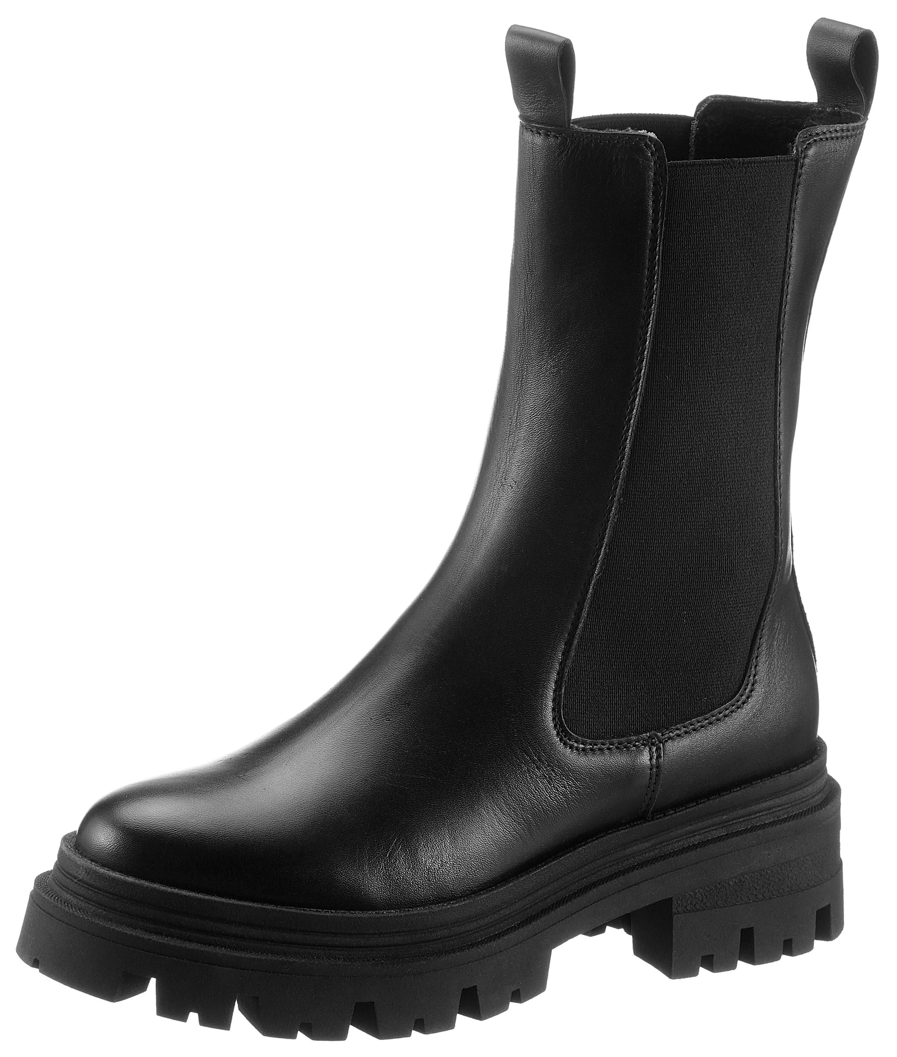 Tamaris Chelsea-boots blokhak, instaplaarzen, korte laarzen, stretchinzetten aan beide zijden