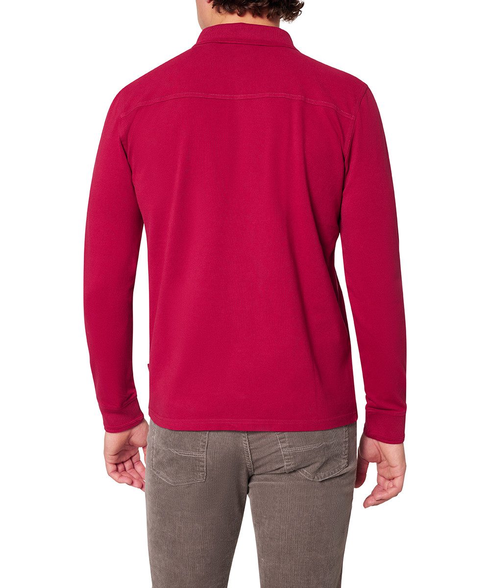 Pioneer Authentic Jeans Poloshirt met lange mouwen met kraag en knopenlijst