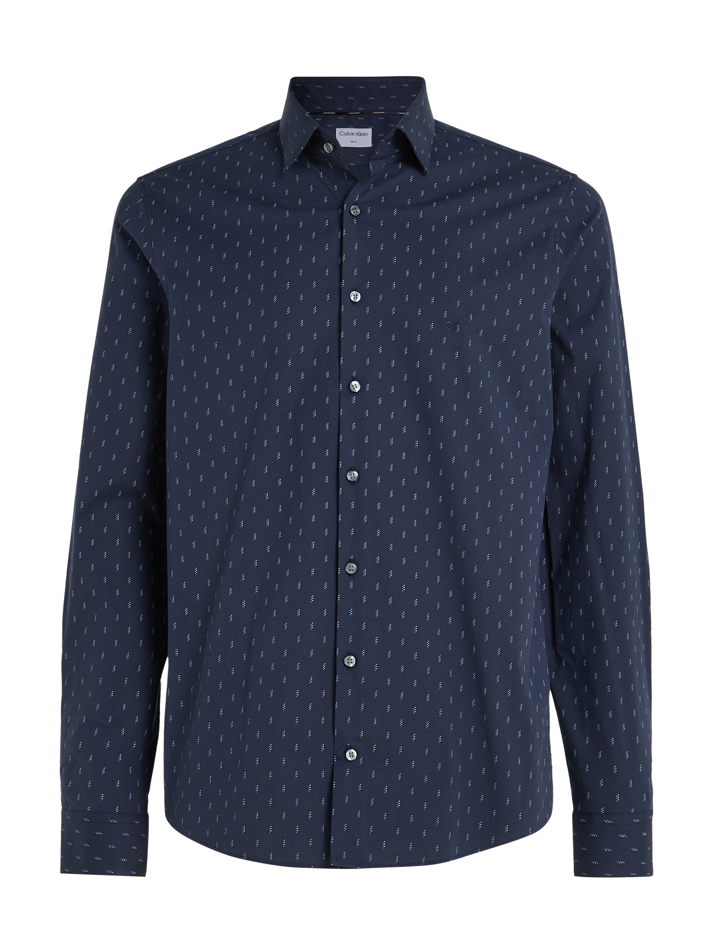 Calvin Klein Overhemd met lange mouwen POPLIN LEAF PRINT SLIM SHIRT
