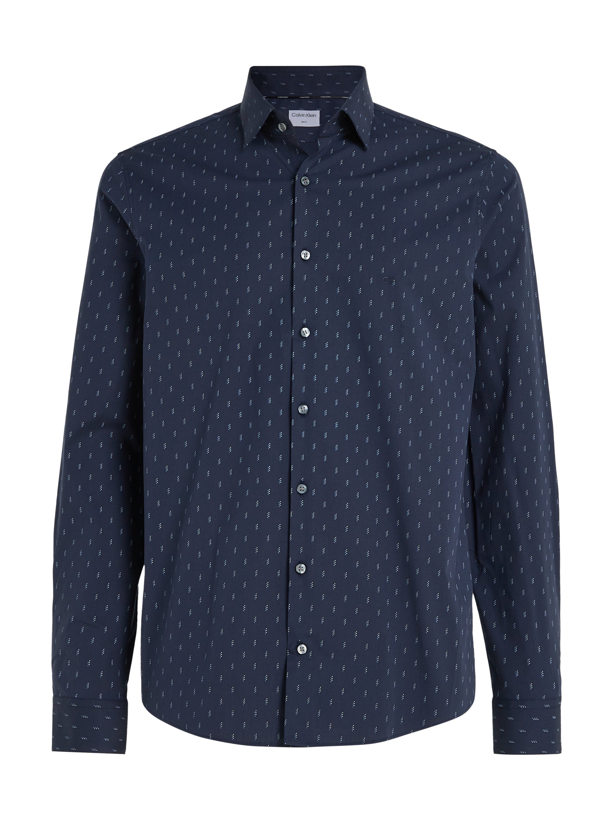 Calvin Klein Overhemd met korte mouwen POPLIN LEAF PRINT SLIM SHIRT