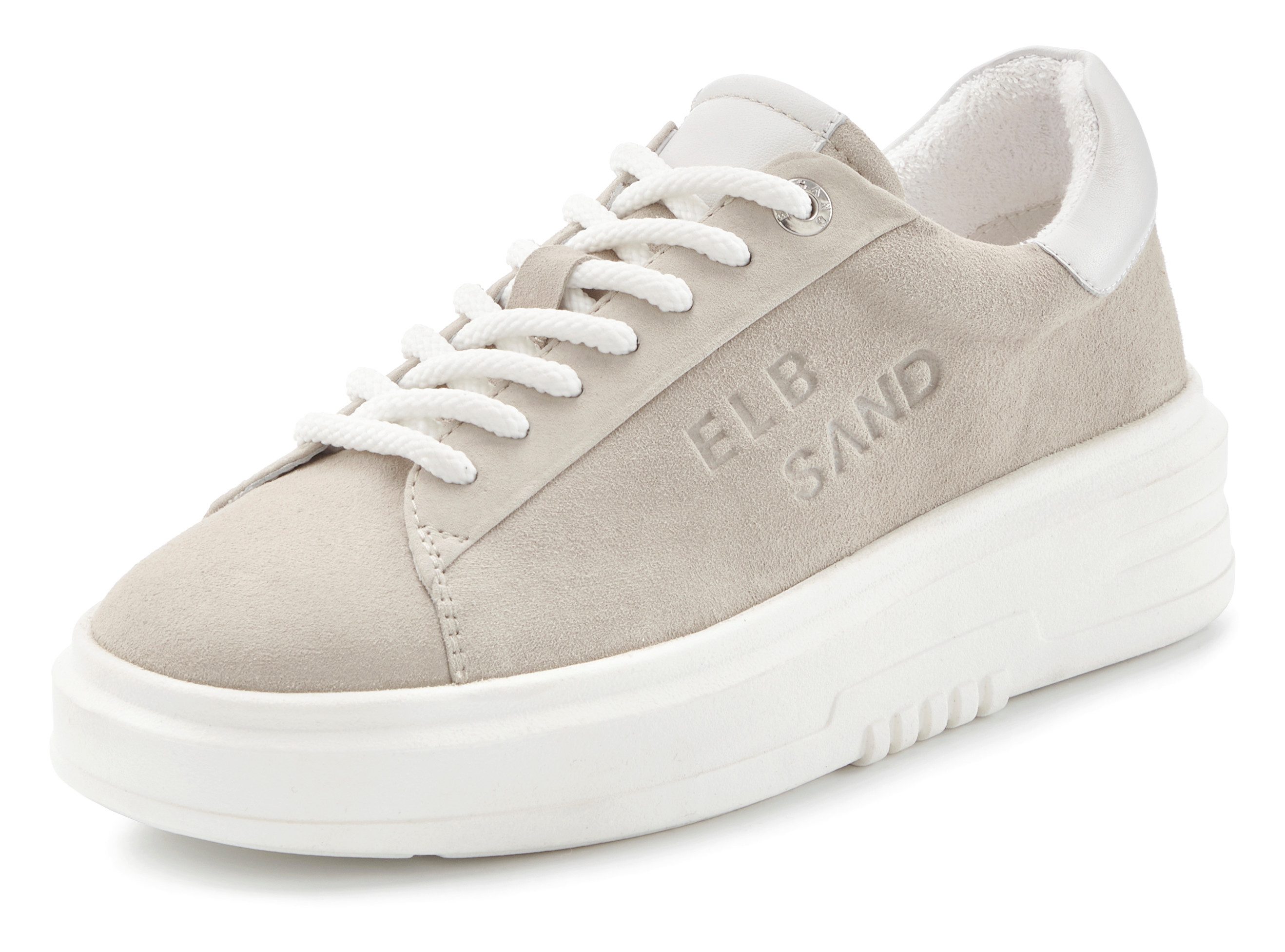 Elbsand Sneakers Veterschoen, vrijetijdsschoen van leer met modieuze plateaus zool