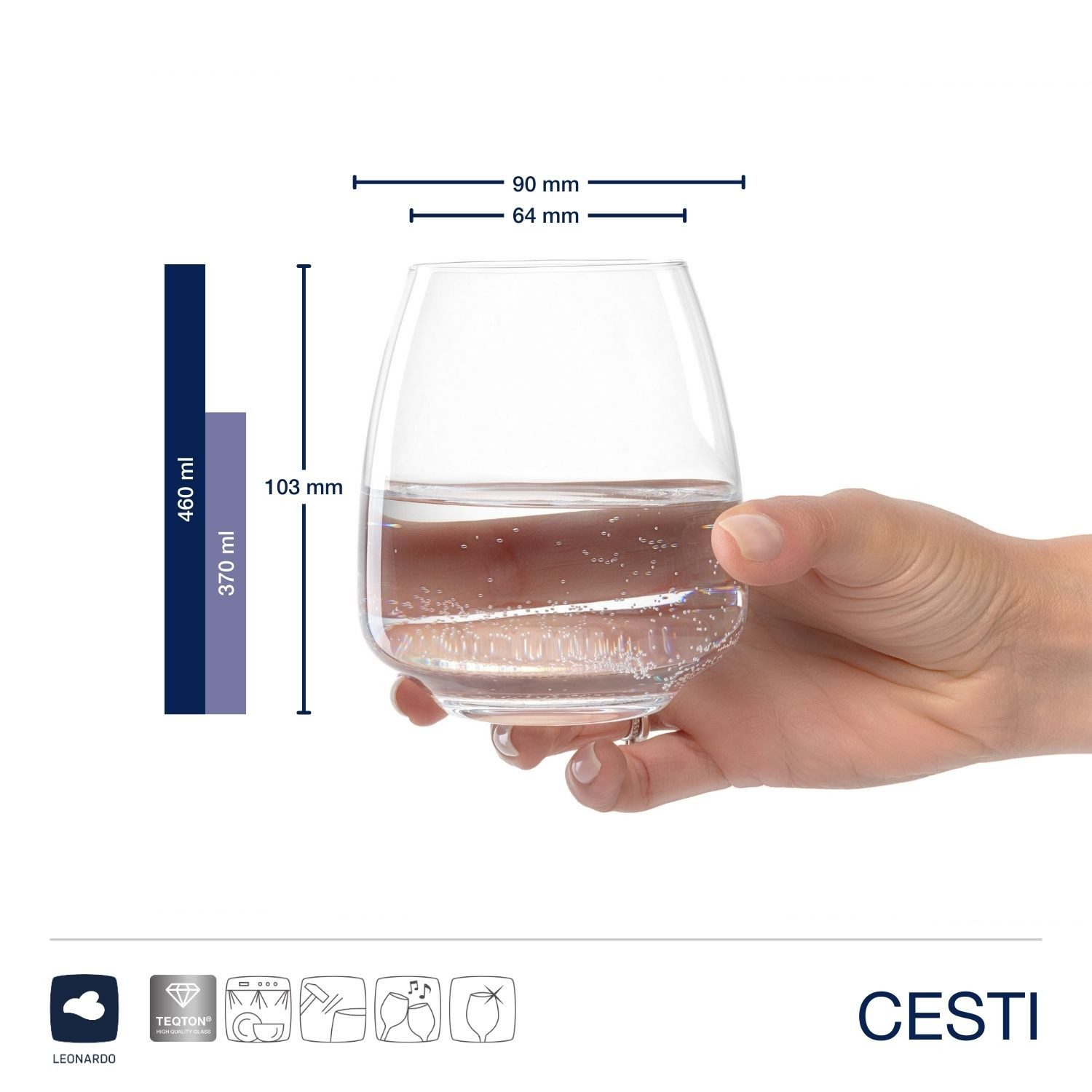 LEONARDO Glazenset Drinkglazen CESTI + poetsdoek (set, 7-delig)